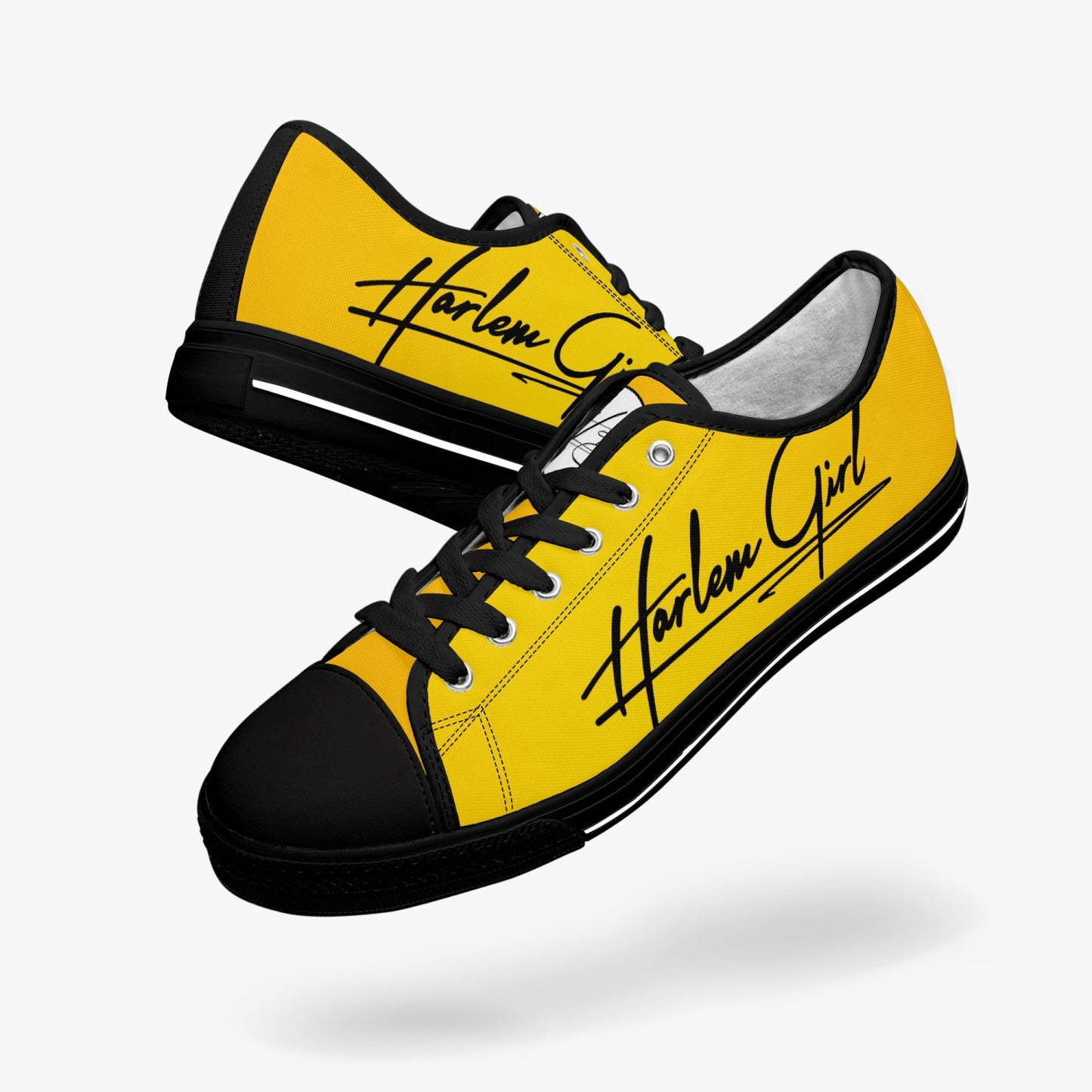 HB Harlem Girl "Lenox Ave" Classic Low Tops - Gold - Women (Black or White Sole)