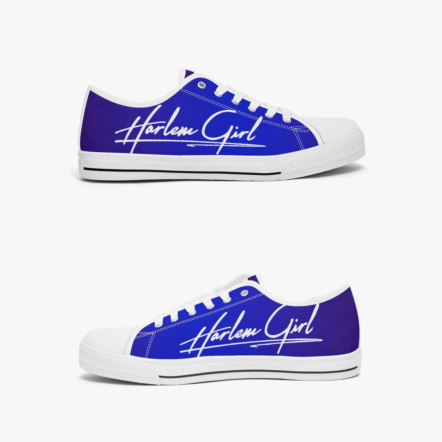 HB Harlem Girl "Lenox Ave" Classic Low Tops - Sapphire - Women (Black or White Sole)