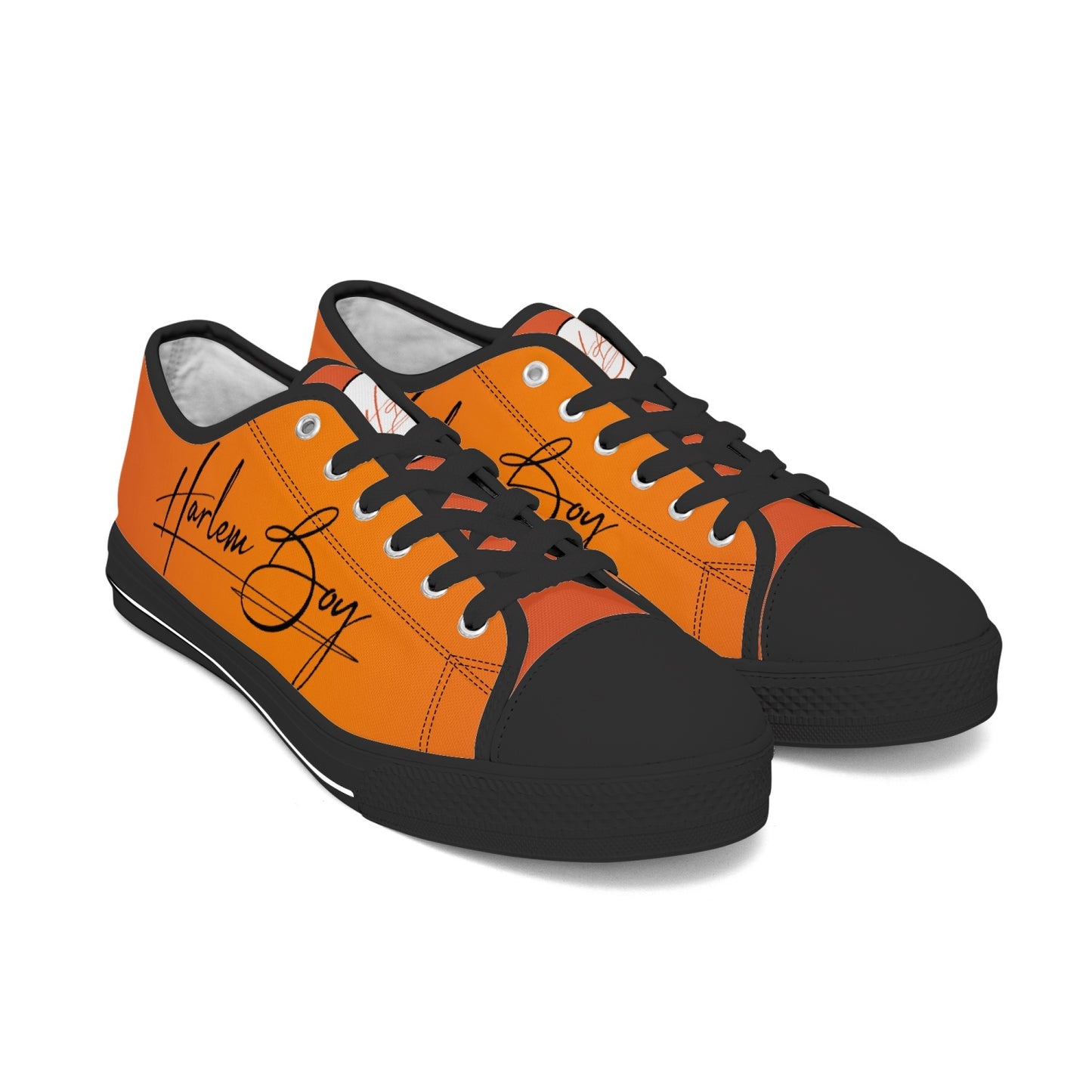 Harlem Boy "Lenox Ave" Unisex Classic Low Tops - Mandarin (Black or White Sole)