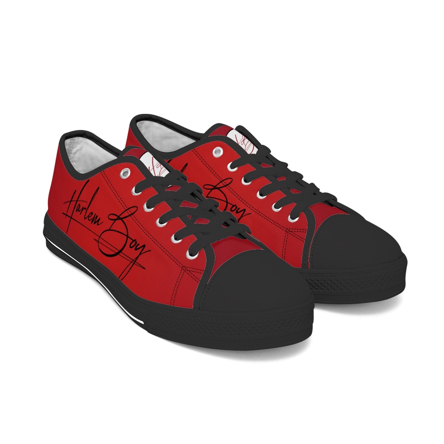 Harlem Boy "Lenox Ave" Unisex Classic Low Tops - Ruby (Black or White Sole)