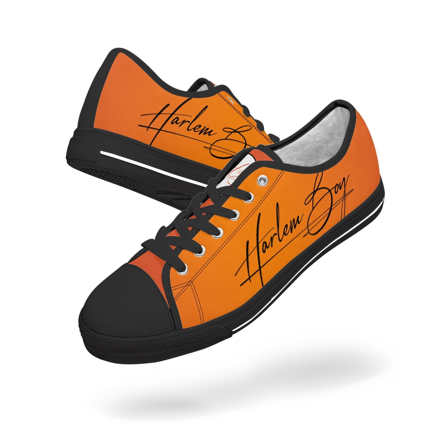 Harlem Boy "Lenox Ave" Unisex Classic Low Tops - Mandarin (Black or White Sole)