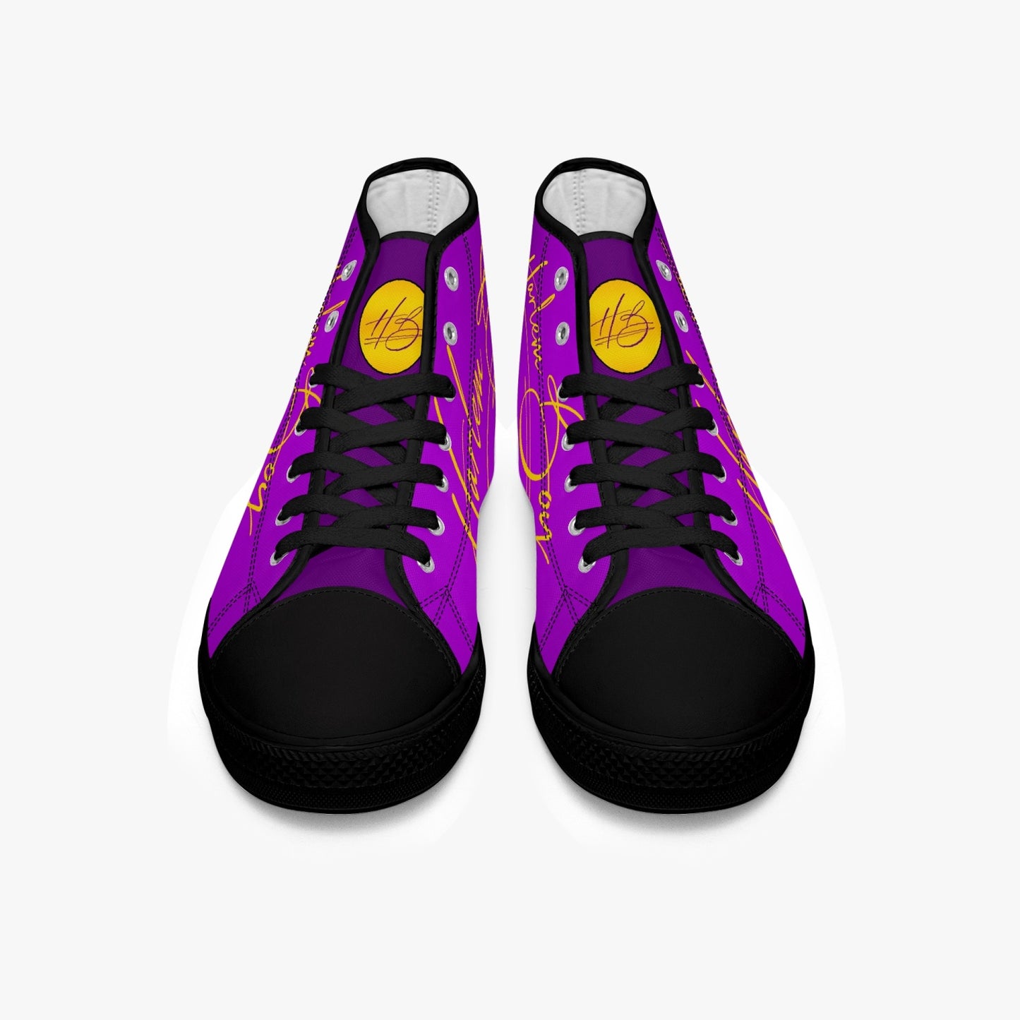 HB Harlem Boy "Lenox Ave" Classic High Top - Purple and Gold - Men (Black or White Soles)