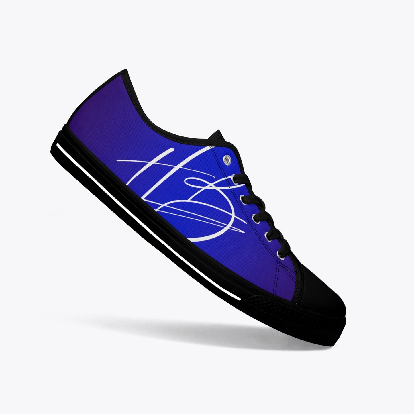 Harlem Girl "Coolee High" Womens Low-Top Canvas Sneaks - Sapphire
