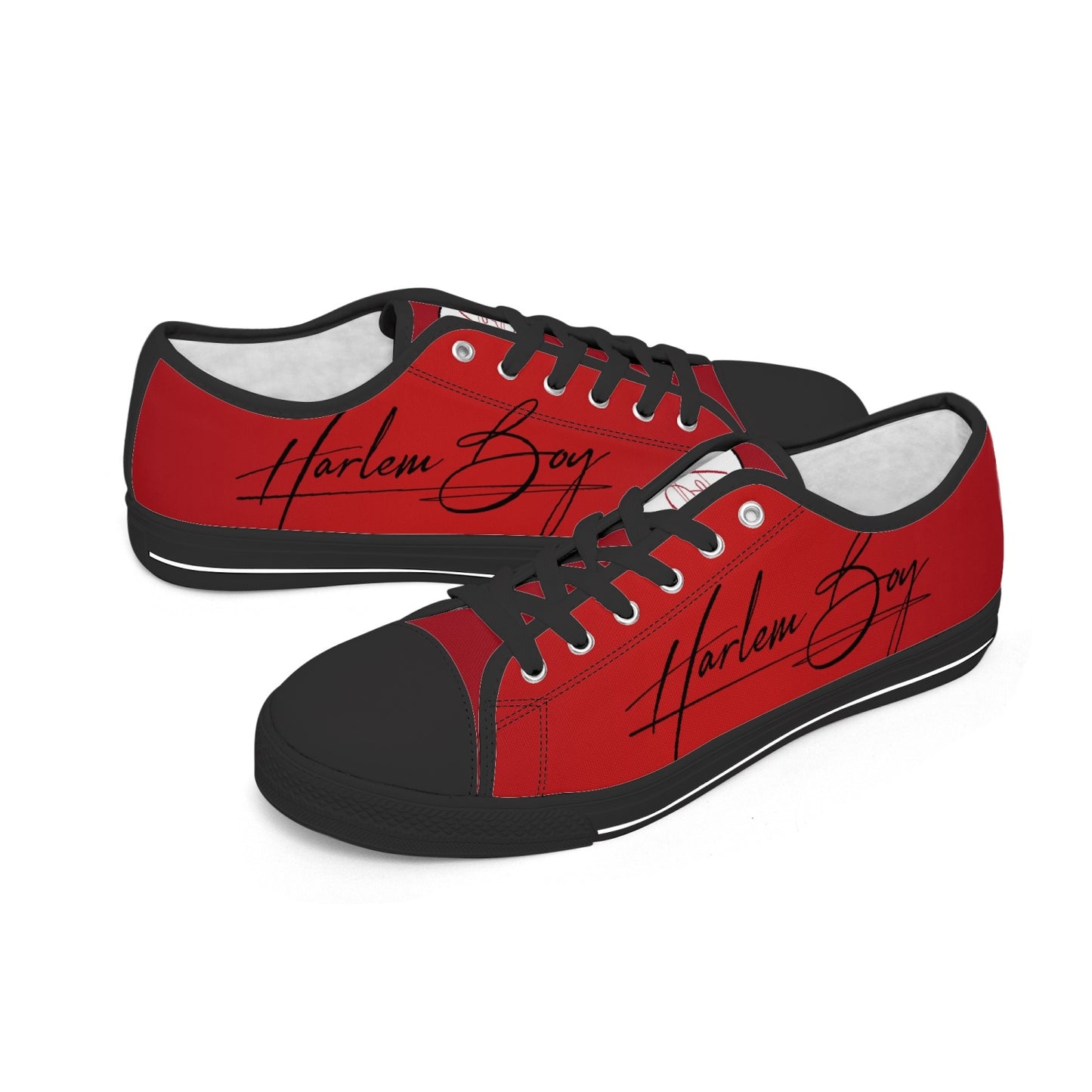 Harlem Boy "Lenox Ave" Unisex Classic Low Tops - Ruby (Black or White Sole)