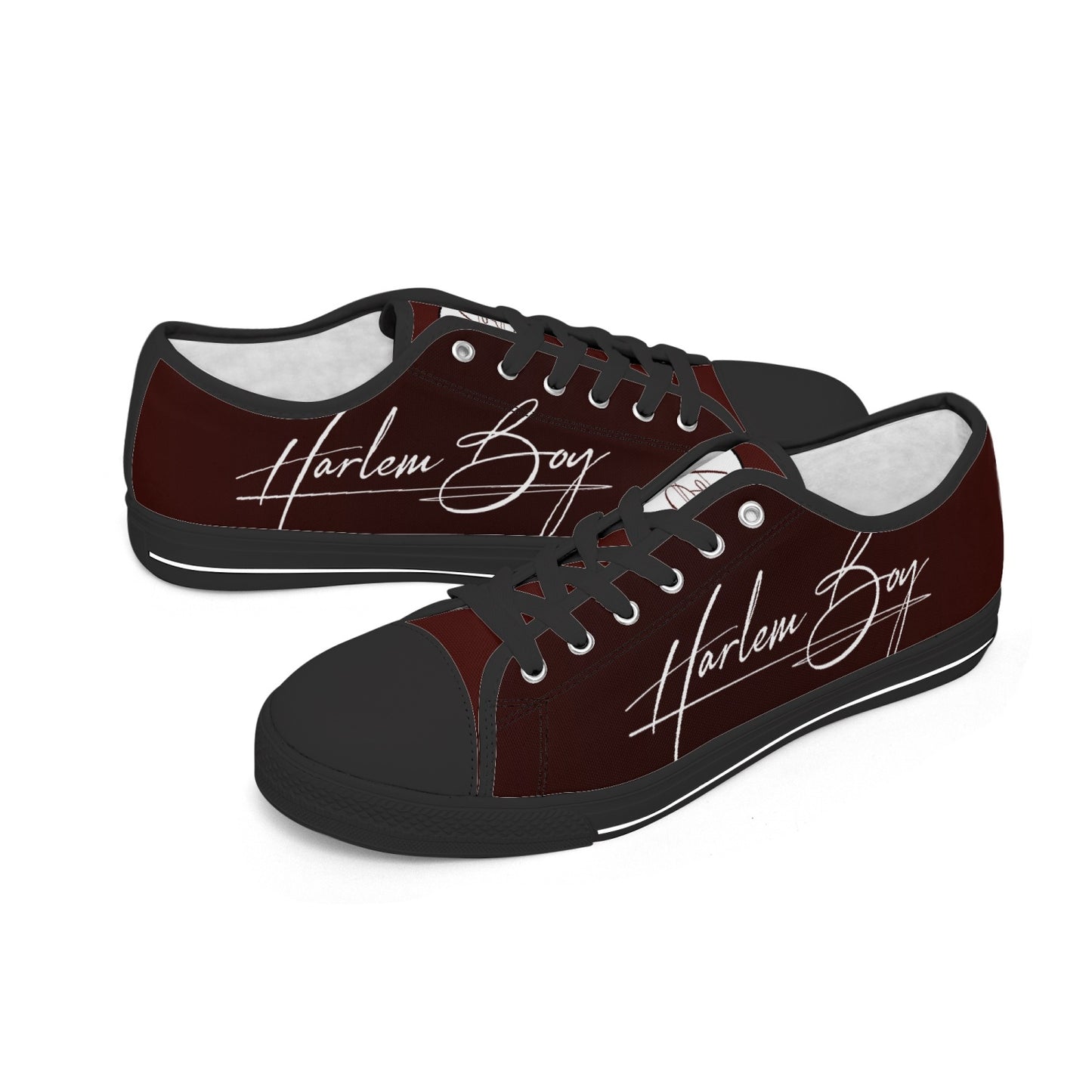 Harlem Boy "Lenox Ave" Unisex Classic Low Tops - Burnished Mahogany (Black or White Sole)