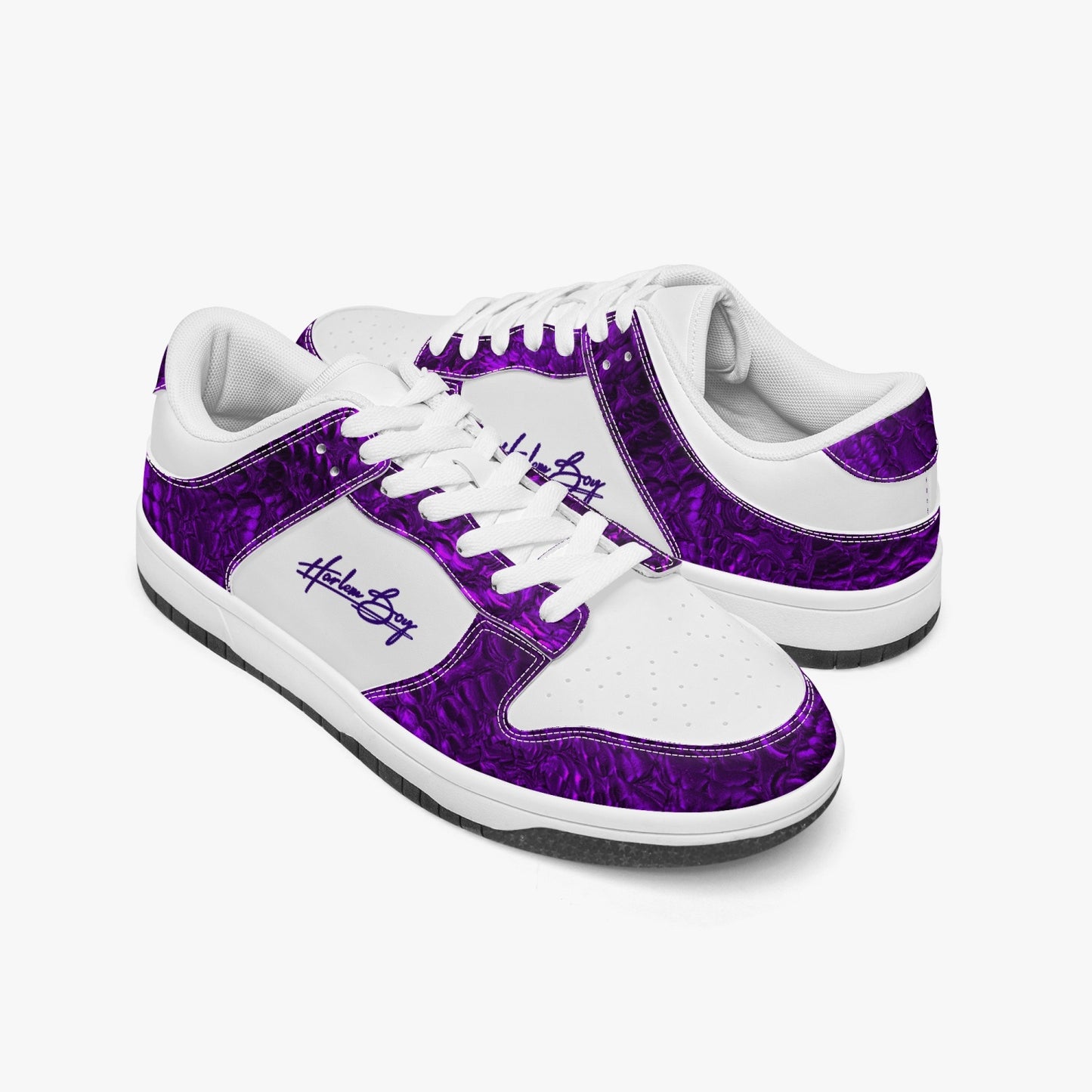 Harlem Boy Collection - Dunks - Low Top Men - Crocodile Print Amethyst