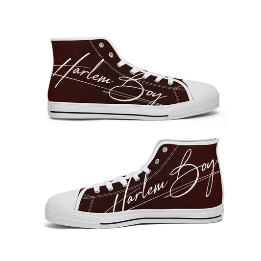 Harlem Boy "Lenox Ave" Unisex Classic High Tops - Burnished Mahogany (Black or White Sole)