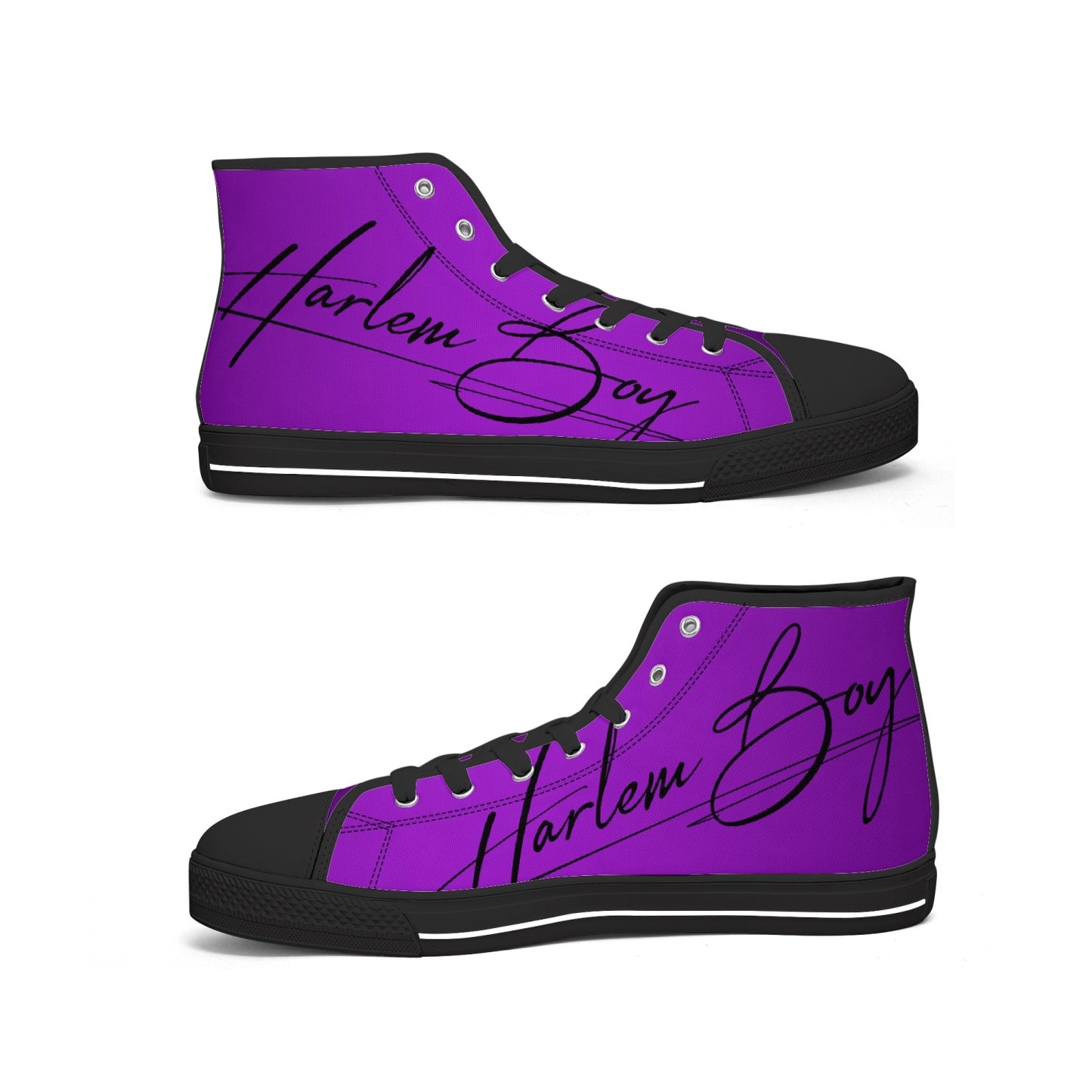 Harlem Boy "Lenox Ave" Unisex Classic High Tops - Amethyst (Black or White Sole)