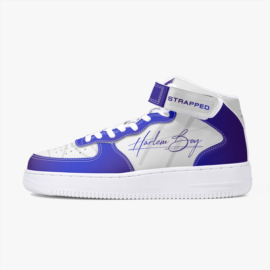 Harlem Boy "Strapped" Leather Hi Top Kicks - Sapphire