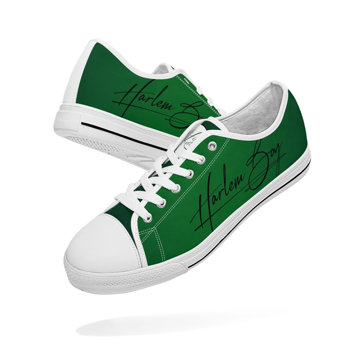 Harlem Boy "Lenox Ave" Unisex Classic Low Tops - Emerald (Black or White Sole)