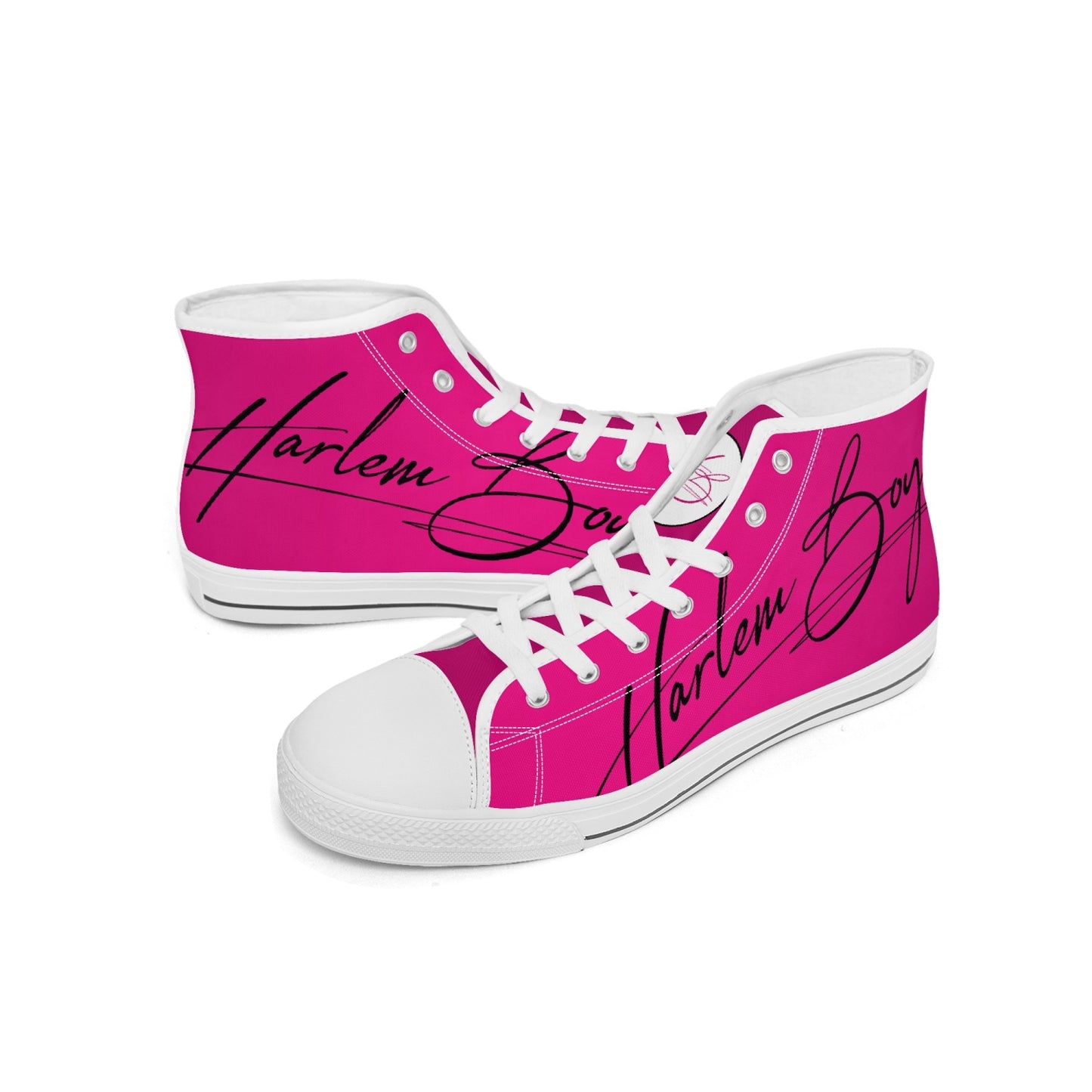 Harlem Boy "Lenox Ave" Unisex Classic High Tops - Fuchsia (Black or White Sole)