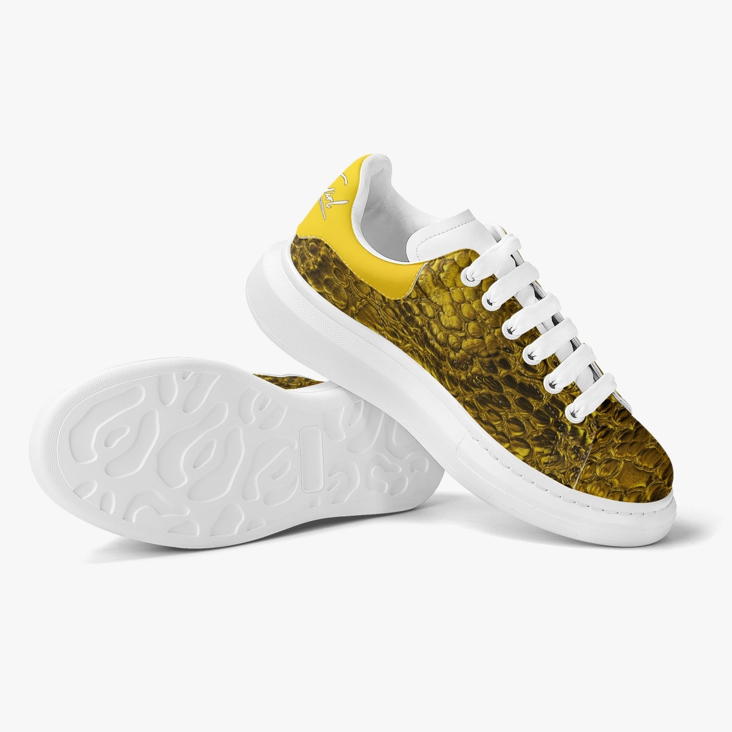 HBC - Harlem Girl Sankofa - Crocodile Print - Gold - Womens