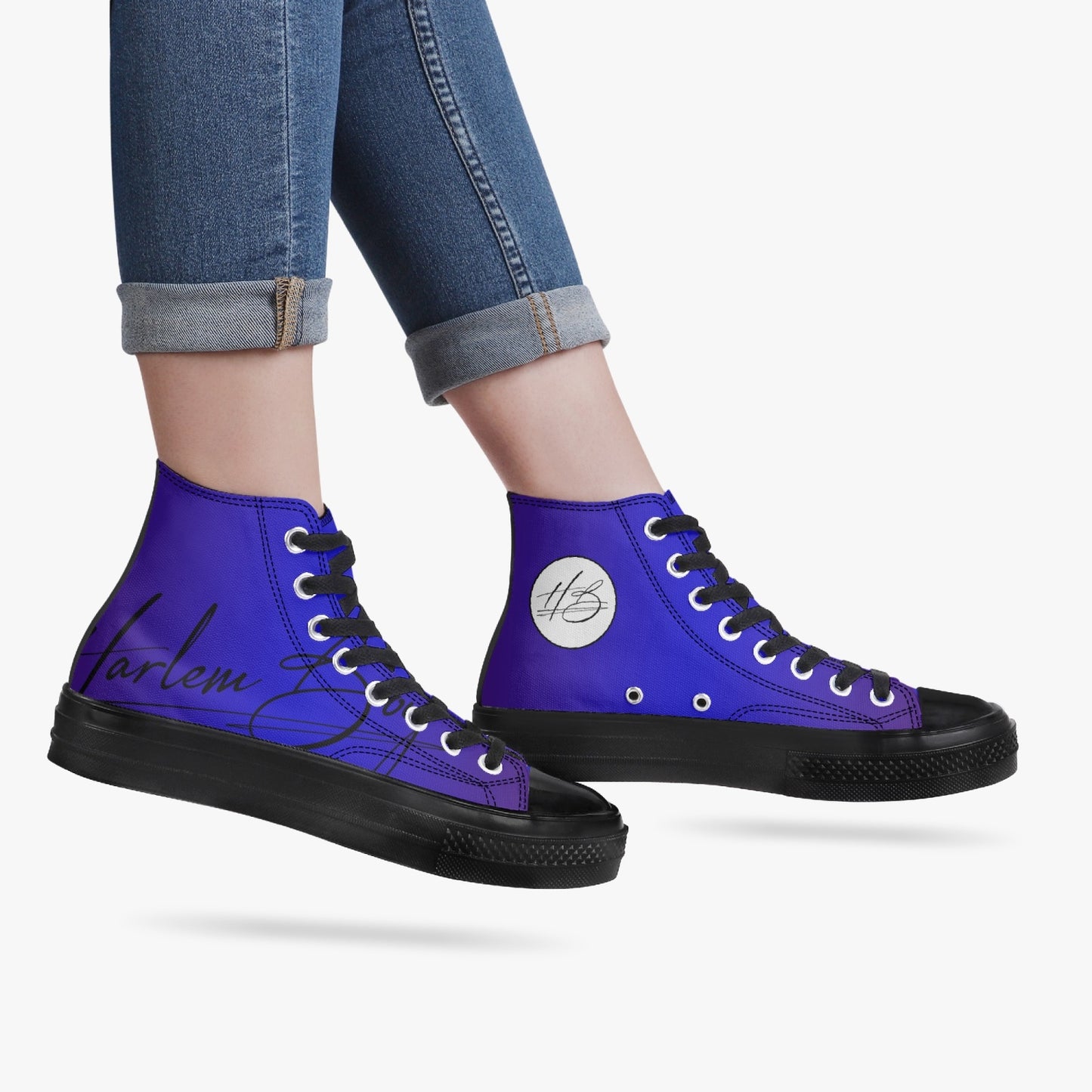 Harlem Boy "Coolee High" Tops Men - Sapphire - Black Sole