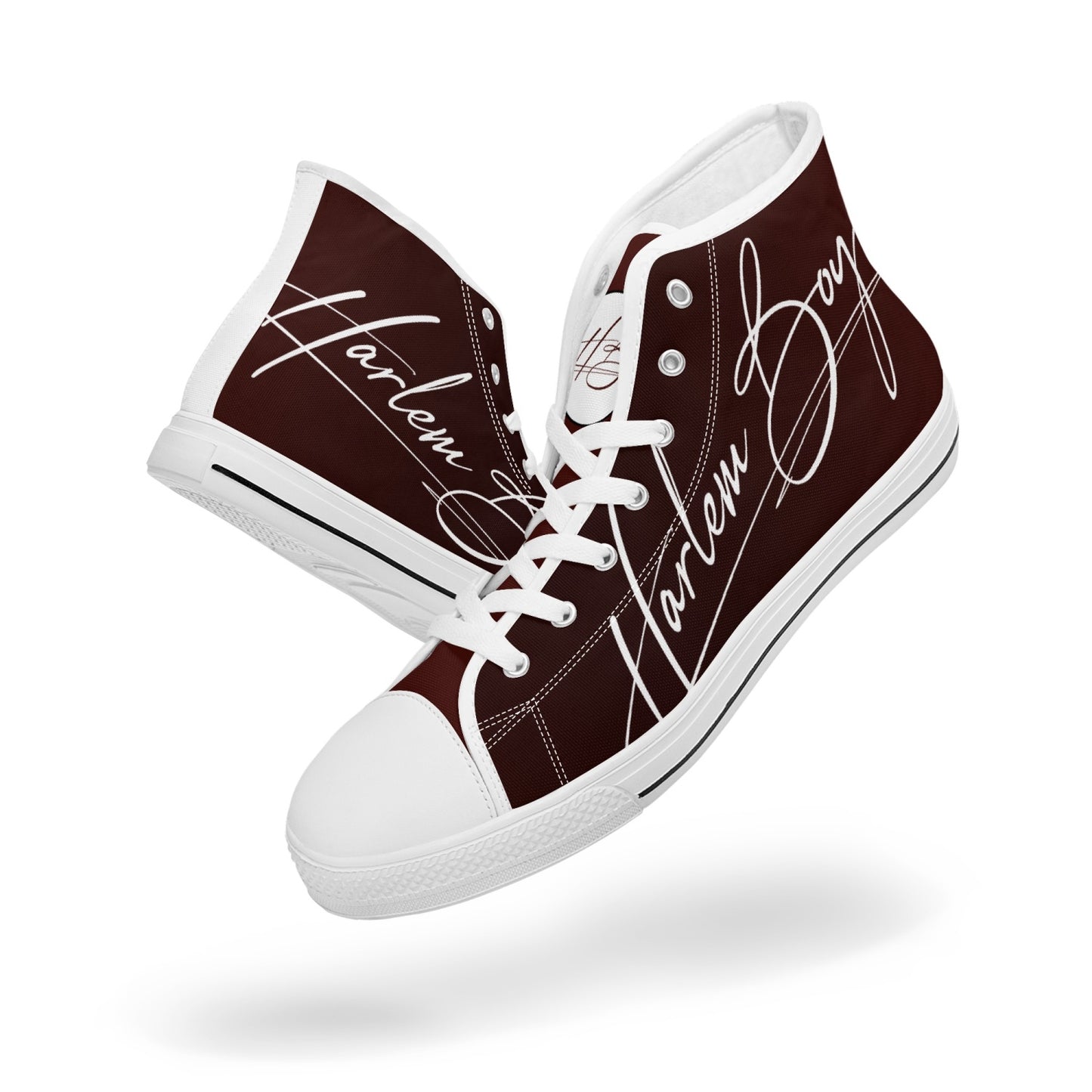 Harlem Boy "Lenox Ave" Unisex Classic High Tops - Burnished Mahogany (Black or White Sole)