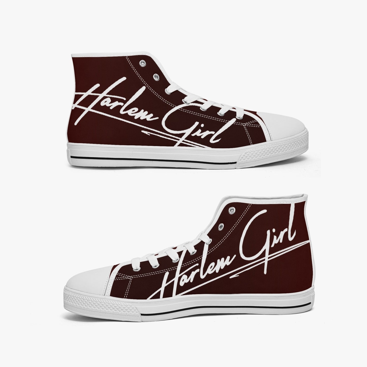 HB Harlem Girl "Lenox Ave" Classic High Top - Burnished Mahogany - Women (Black or White Soles)