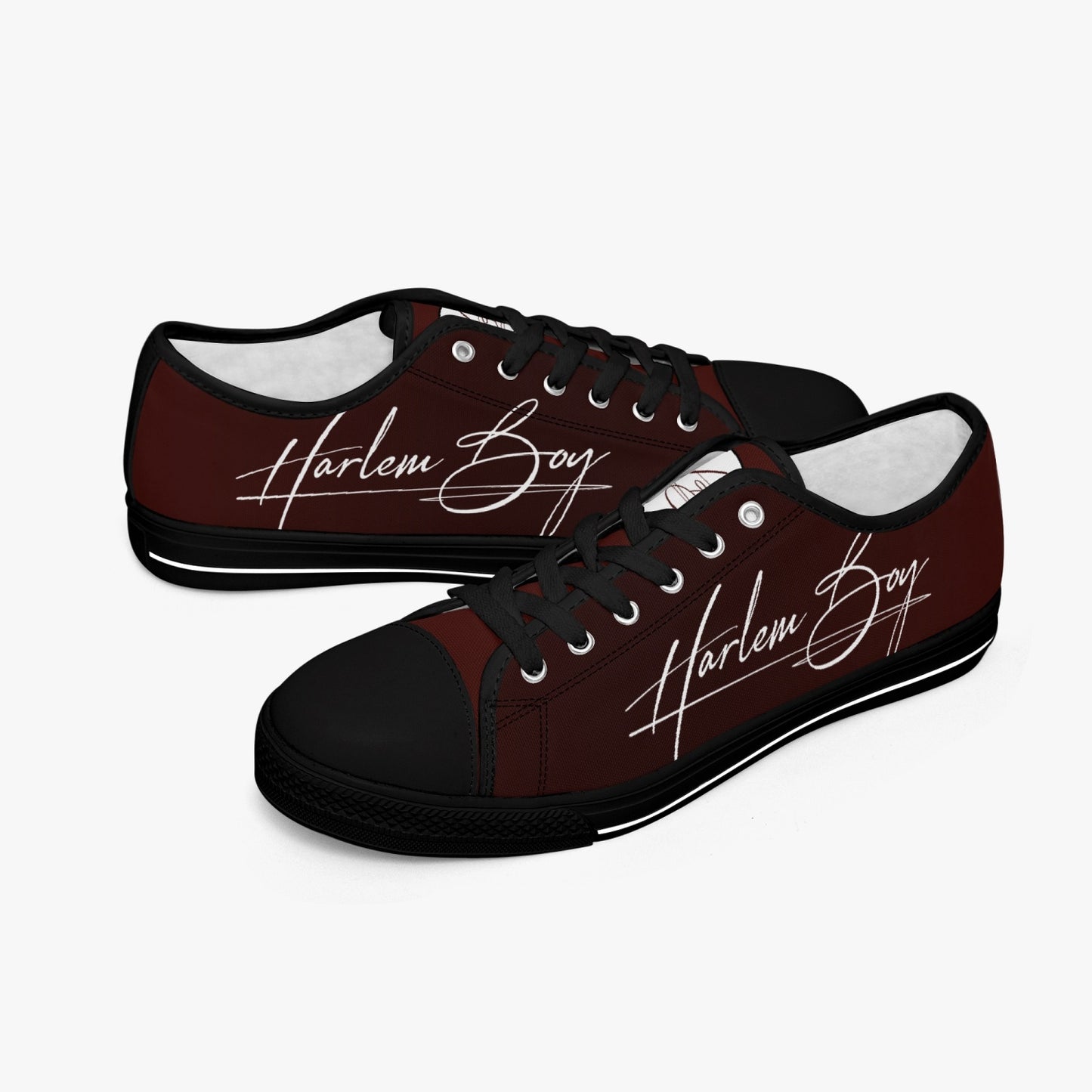 HB Harlem Boy "Lenox Ave" Classic Low Tops - Burnished Mahogany - Men (Black or White Sole)