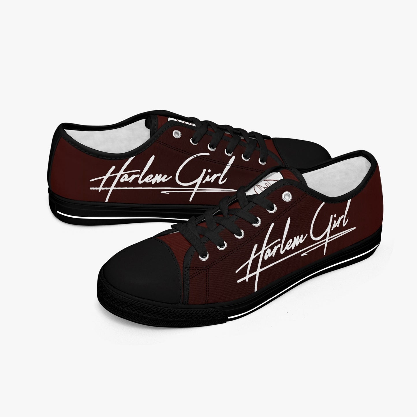 HB Harlem Girl "Lenox Ave" Classic Low Tops - Burnished Mahogany - Women (Black or White Sole)