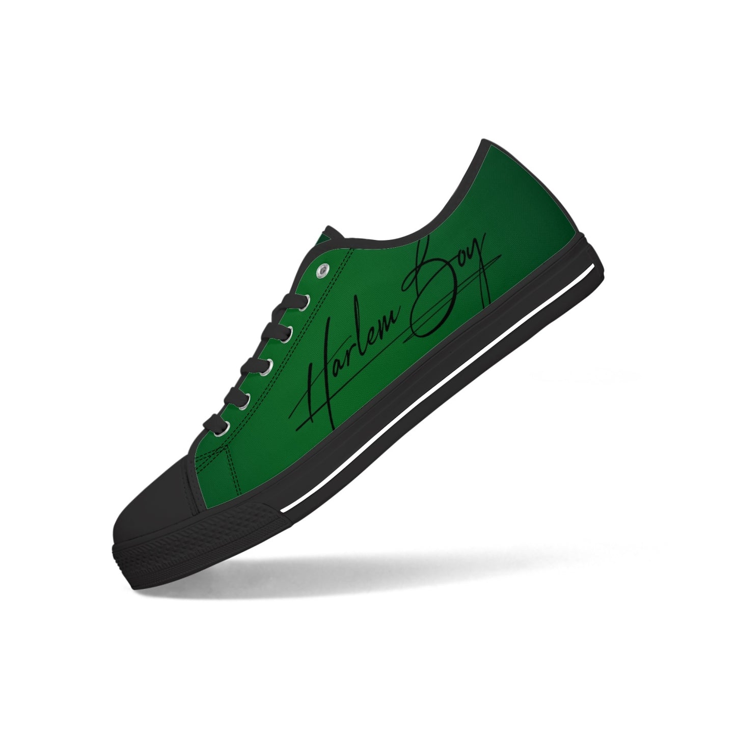 Harlem Boy "Lenox Ave" Unisex Classic Low Tops - Emerald (Black or White Sole)