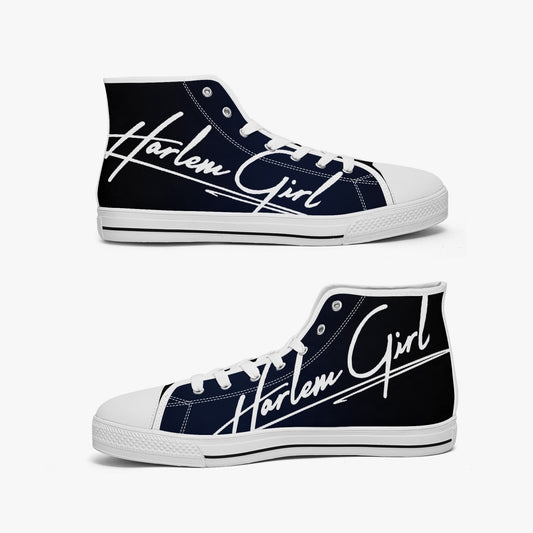 HB Harlem Girl "Lenox Ave" Classic High Top - Onyx - Women (Black or White Soles)