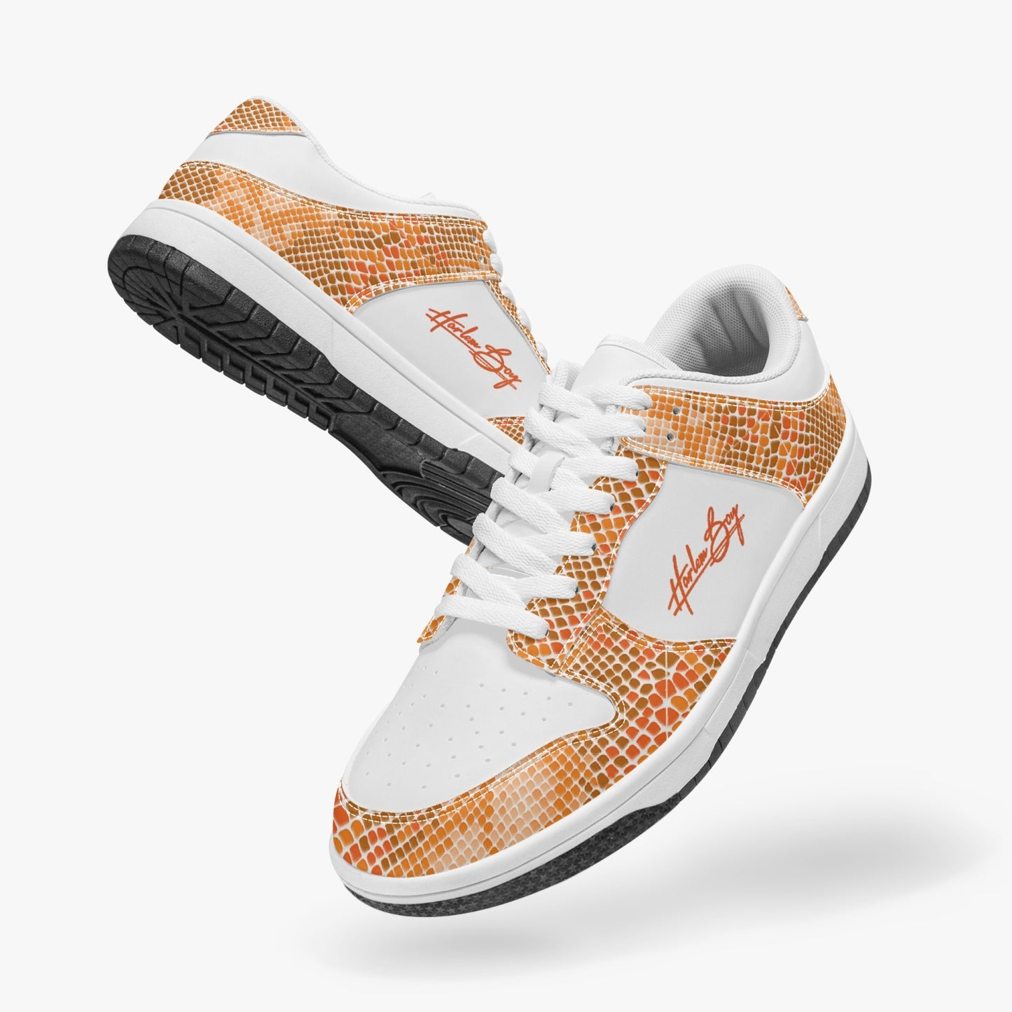 Harlem Boy Collection - Dunks - Low Top Men - Snakeskin Print Mandarin