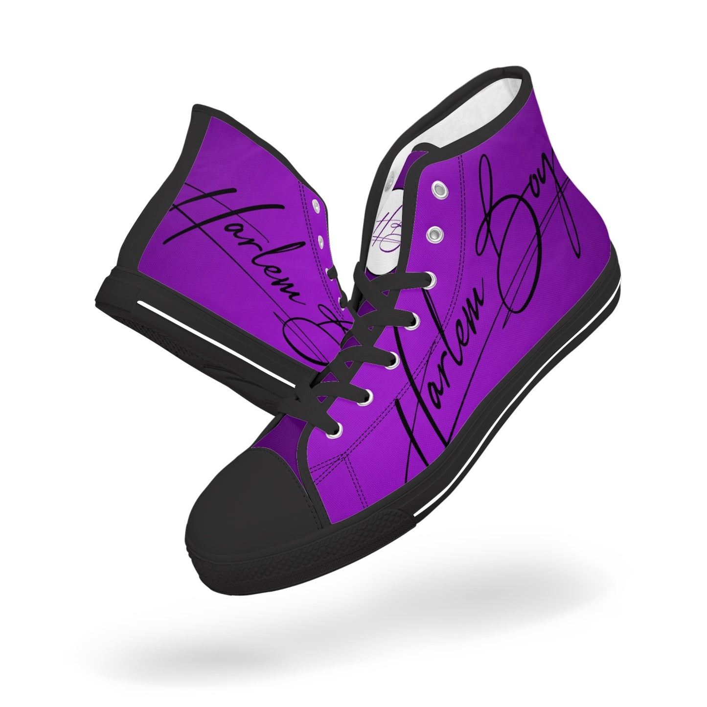 Harlem Boy "Lenox Ave" Unisex Classic High Tops - Amethyst (Black or White Sole)