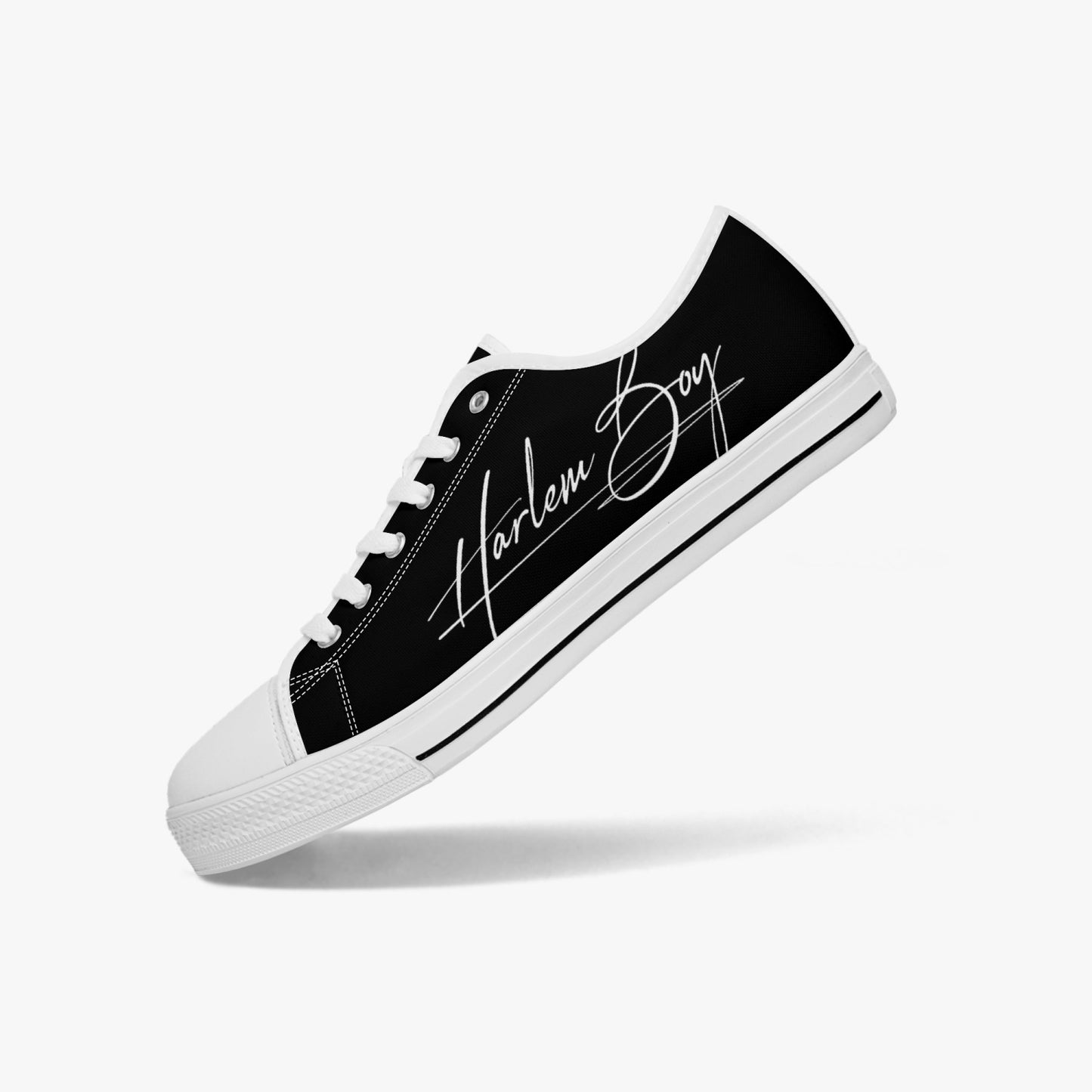 HB Harlem Boy "Lenox Ave" Classic Low Tops - Onyx - Men (Black or White Sole)