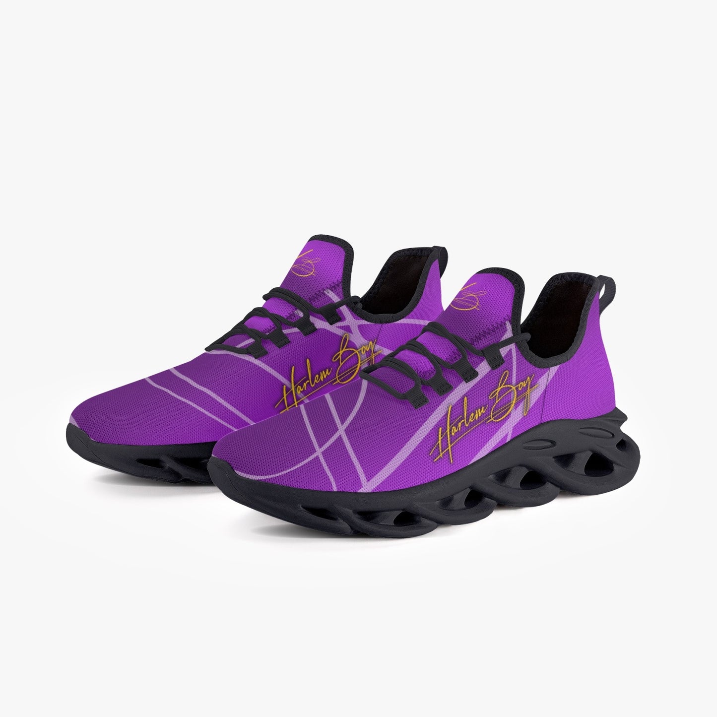 HB Harlem Boy "Bounce" Runner - Men - Purple and Gold - Black Sole