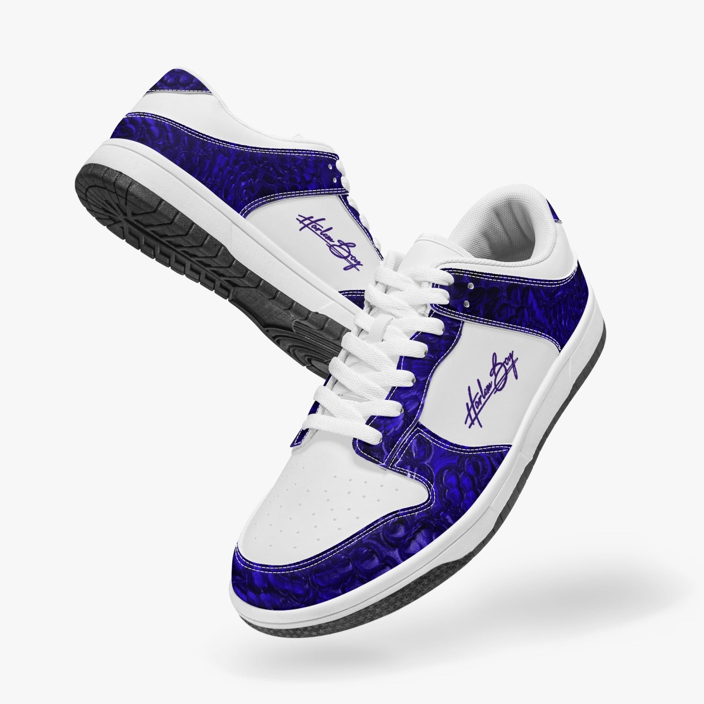 Harlem Boy Collection - Dunks - Low Top Men - Crocodile Print Sapphire