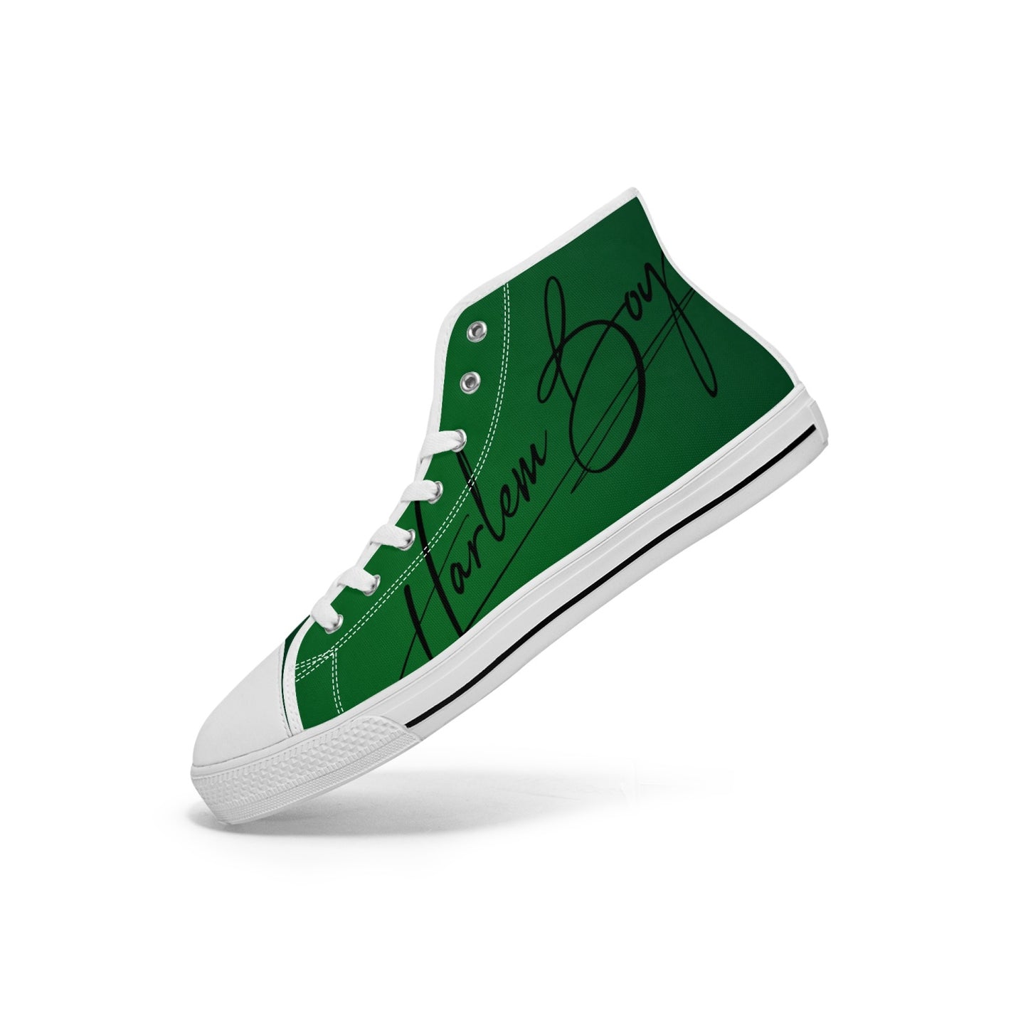 Harlem Boy "Lenox Ave" Unisex Classic High Tops - Emerald (Black or White Sole)