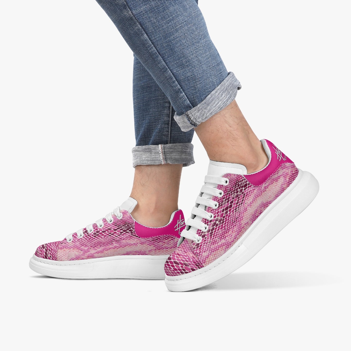 Harlem Boy Sankofa - Snakeskin Print - Pink Fuchsia Red - Mens