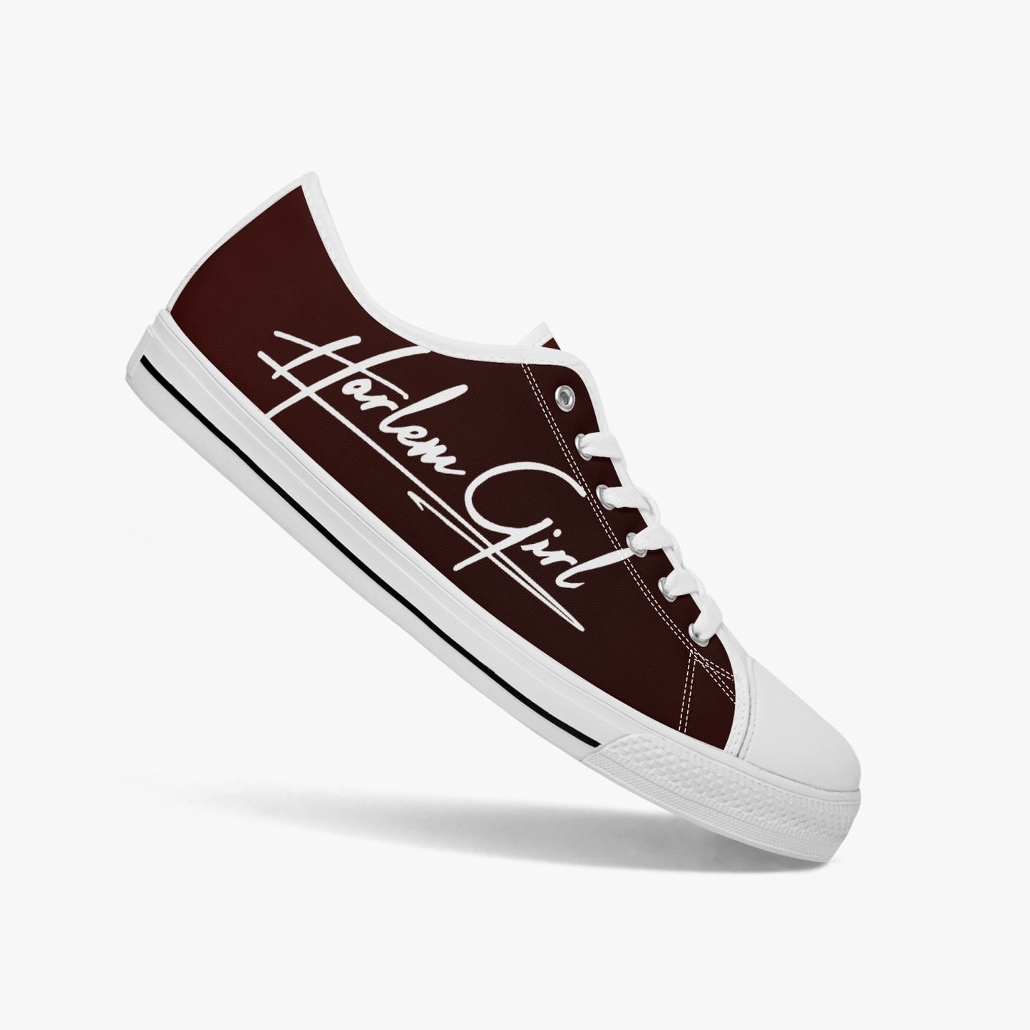HB Harlem Girl "Lenox Ave" Classic Low Tops - Burnished Mahogany - Women (Black or White Sole)