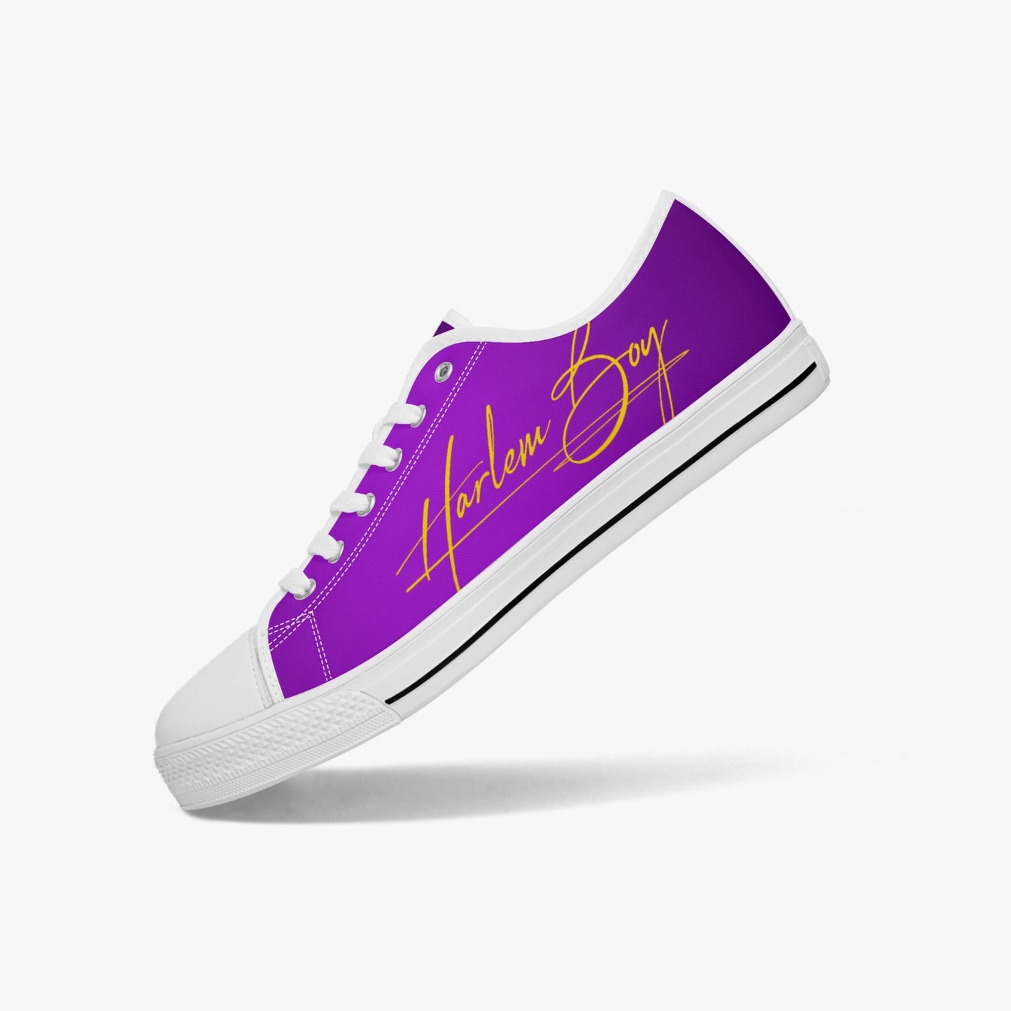 HB Harlem Boy "Lenox Ave" Classic Low Tops - Purple and Gold - Men (Black or White Sole)
