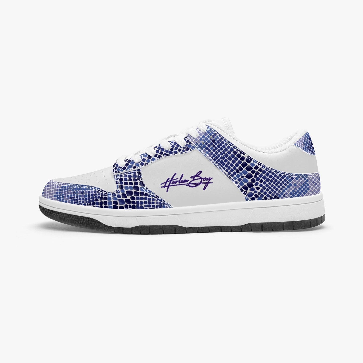 Harlem Boy Collection - Dunks - Low Top Men - Snakeskin Print Sapphire