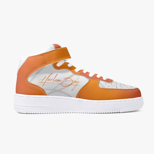 Harlem Boy "Strapped" Leather Hi Top Kicks - Mandarin