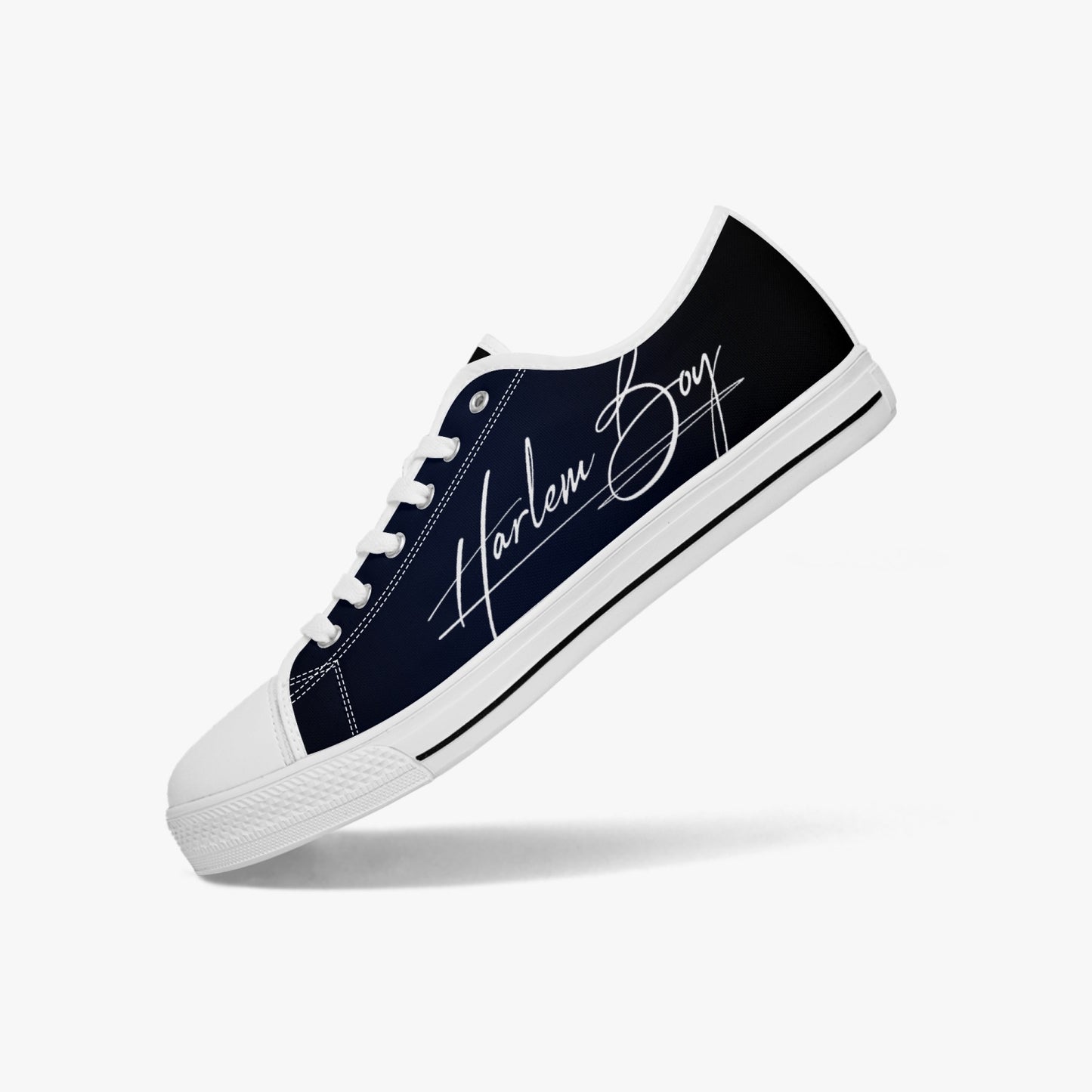 HB Harlem Boy "Lenox Ave" Classic Low Tops - BluBlac Onyx - Men (Black or White Sole)