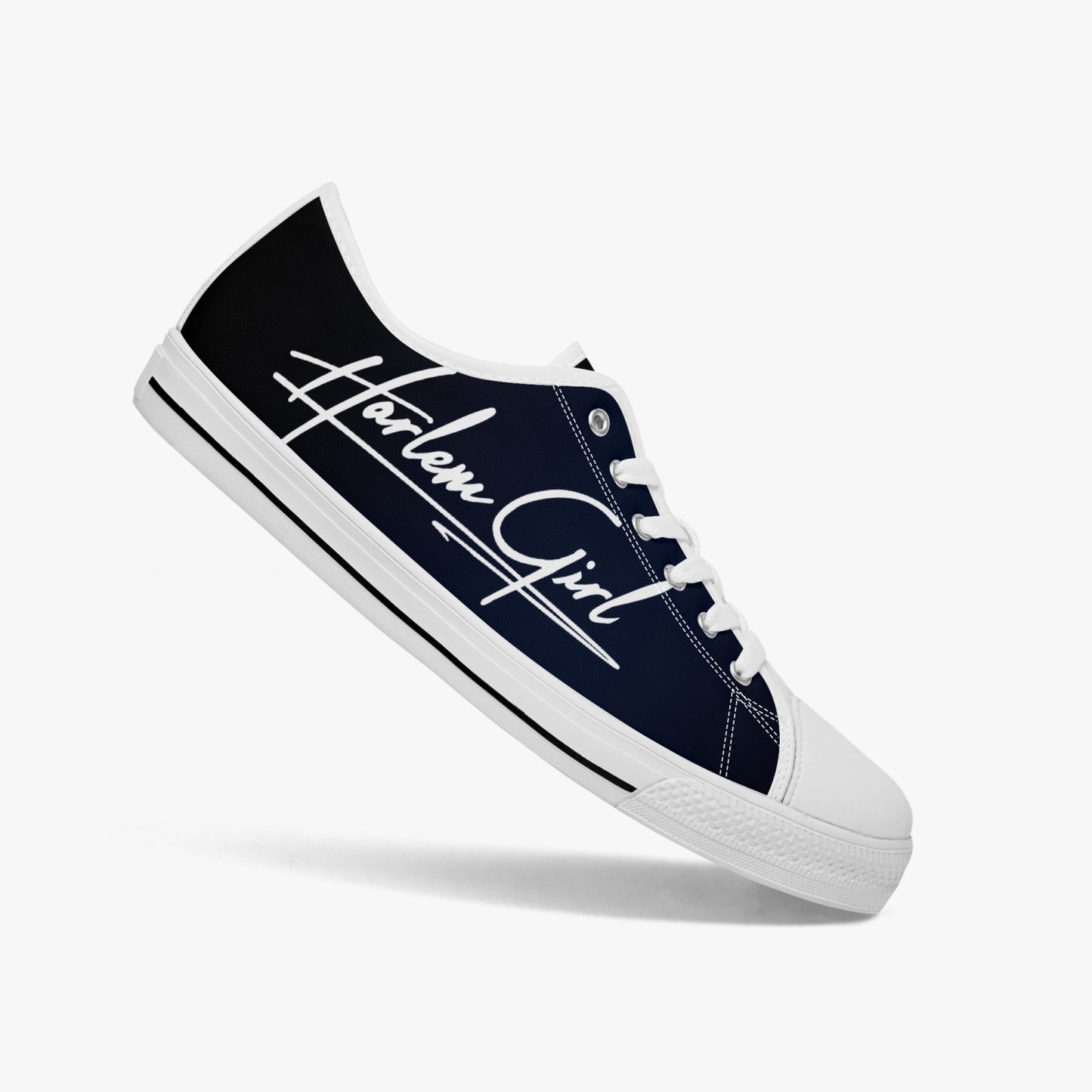 HB Harlem Girl "Lenox Ave" Classic Low Tops - BluBlac Onyx- Women (Black or White Sole)