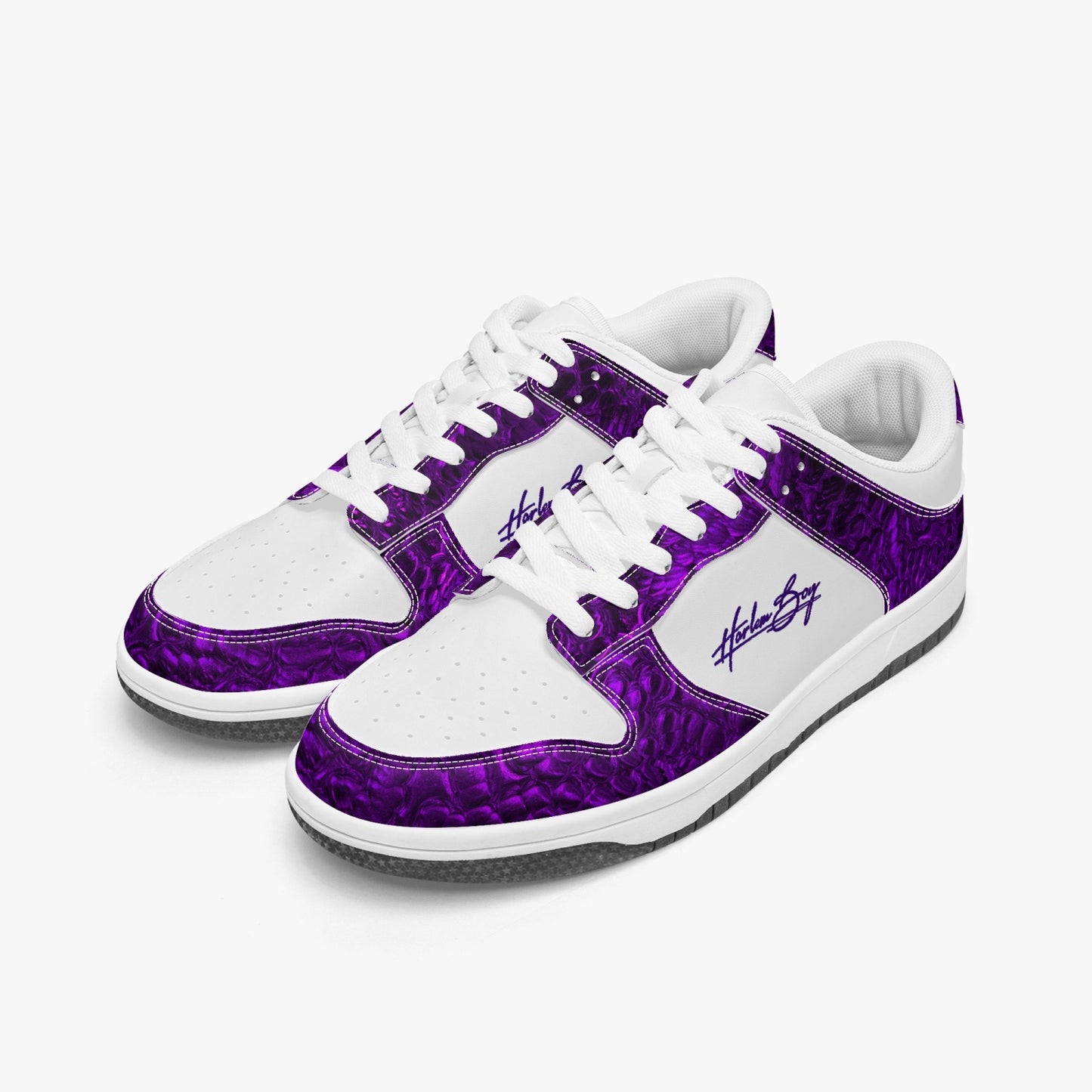 Harlem Boy Collection - Dunks - Low Top Men - Crocodile Print Amethyst