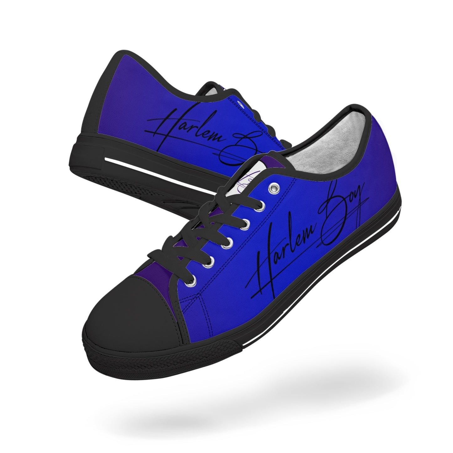 Harlem Boy "Lenox Ave" Unisex Classic Low Tops - Sapphire (Black or White Sole)