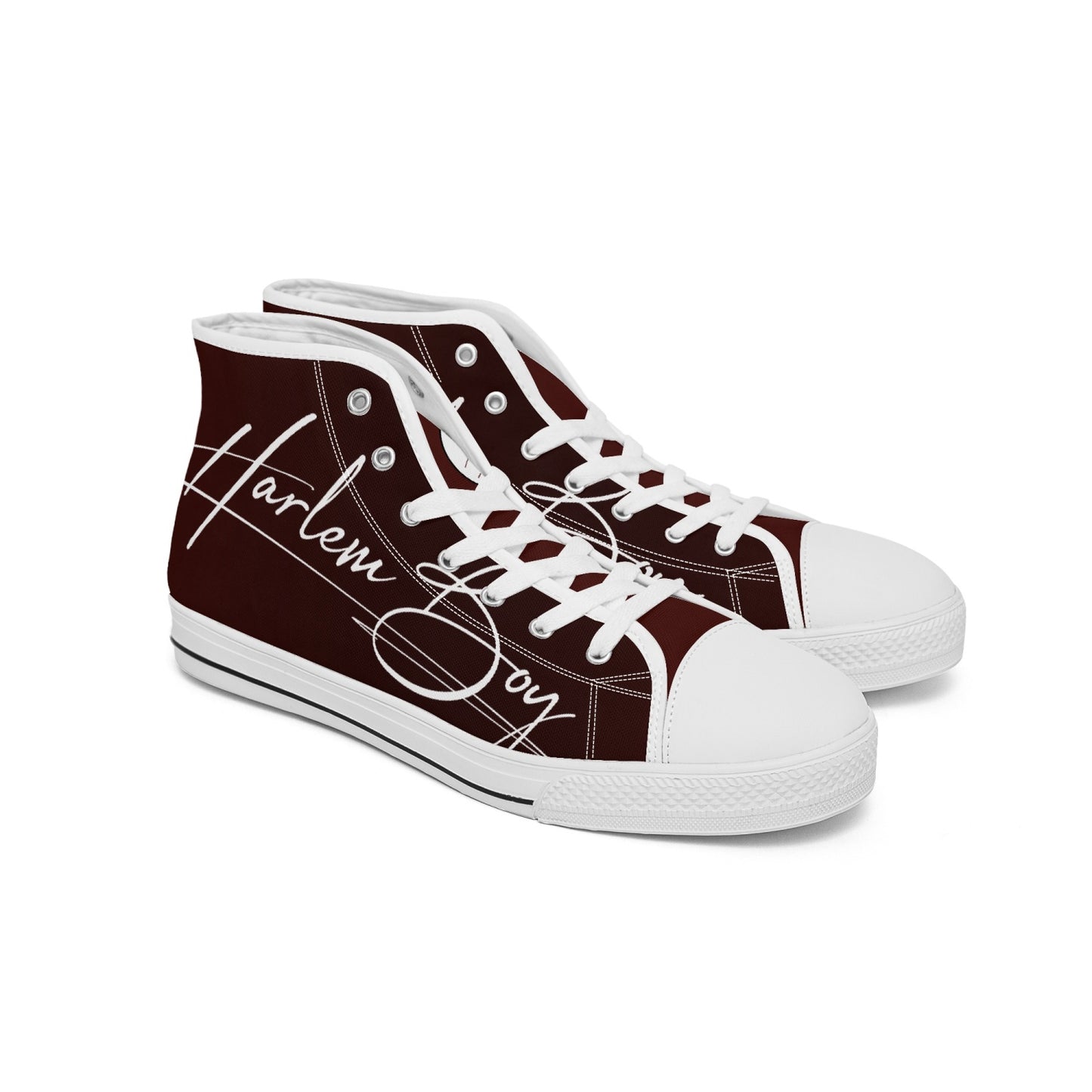 Harlem Boy "Lenox Ave" Unisex Classic High Tops - Burnished Mahogany (Black or White Sole)