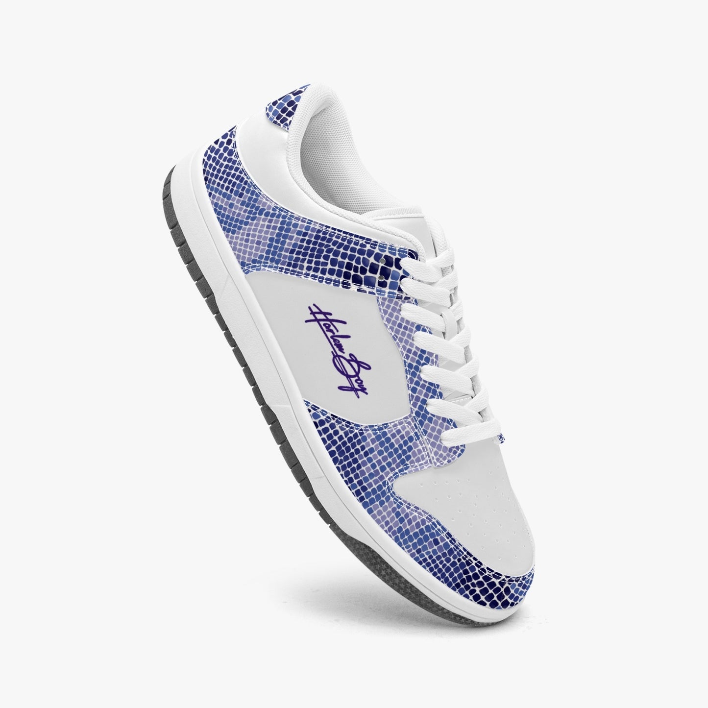 Harlem Boy Collection - Dunks - Low Top Men - Snakeskin Print Sapphire