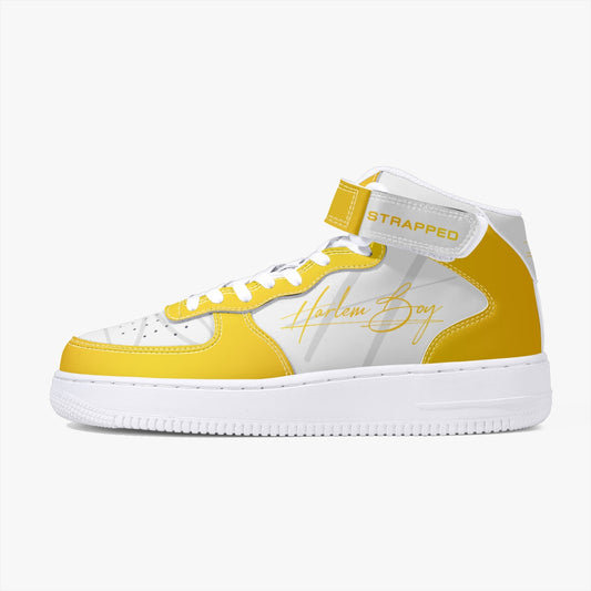 Harlem Boy "Strapped" Leather Hi Top Kicks - Gold