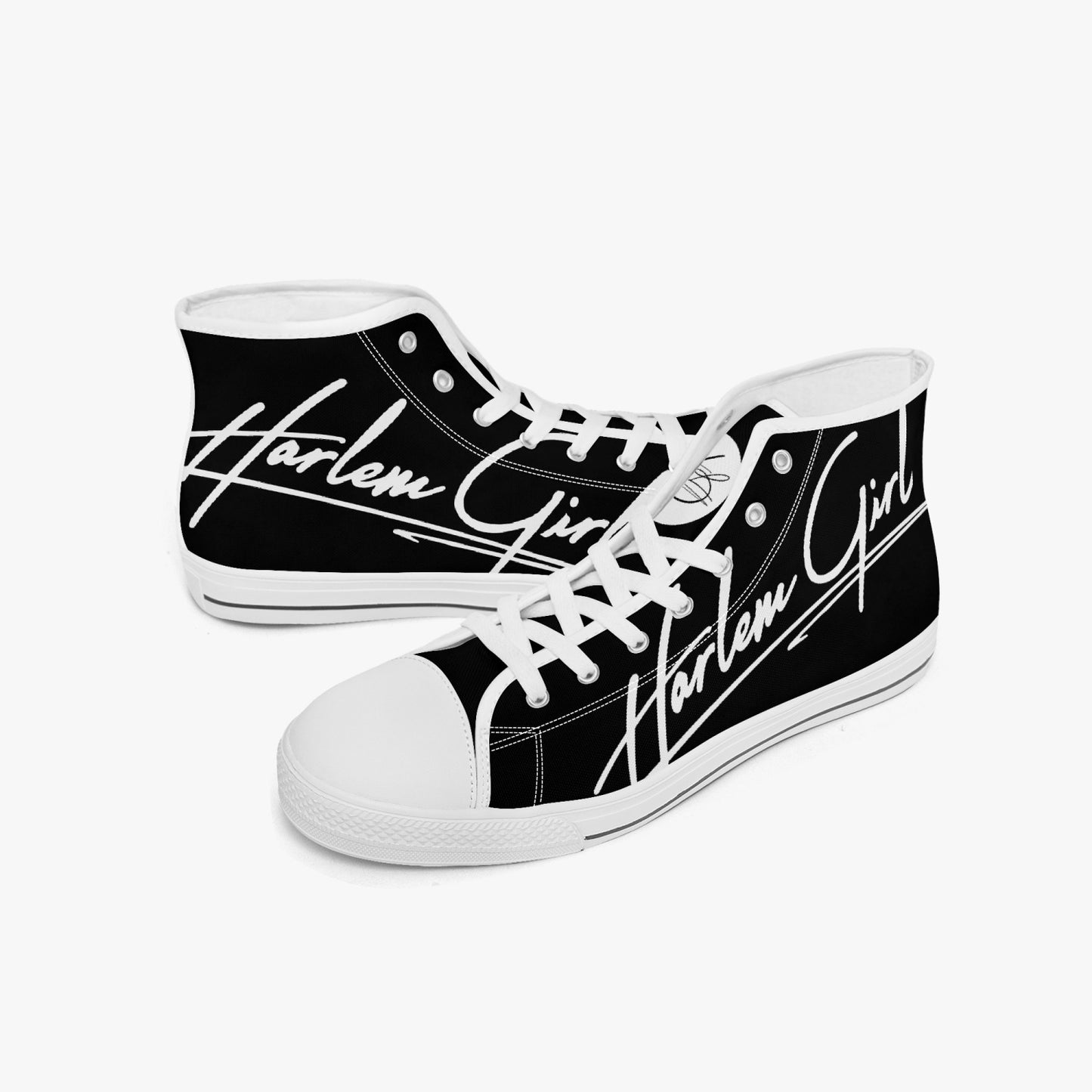HB Harlem Girl "Lenox Ave" Classic High Top - Onyx - Women (Black or White Soles)