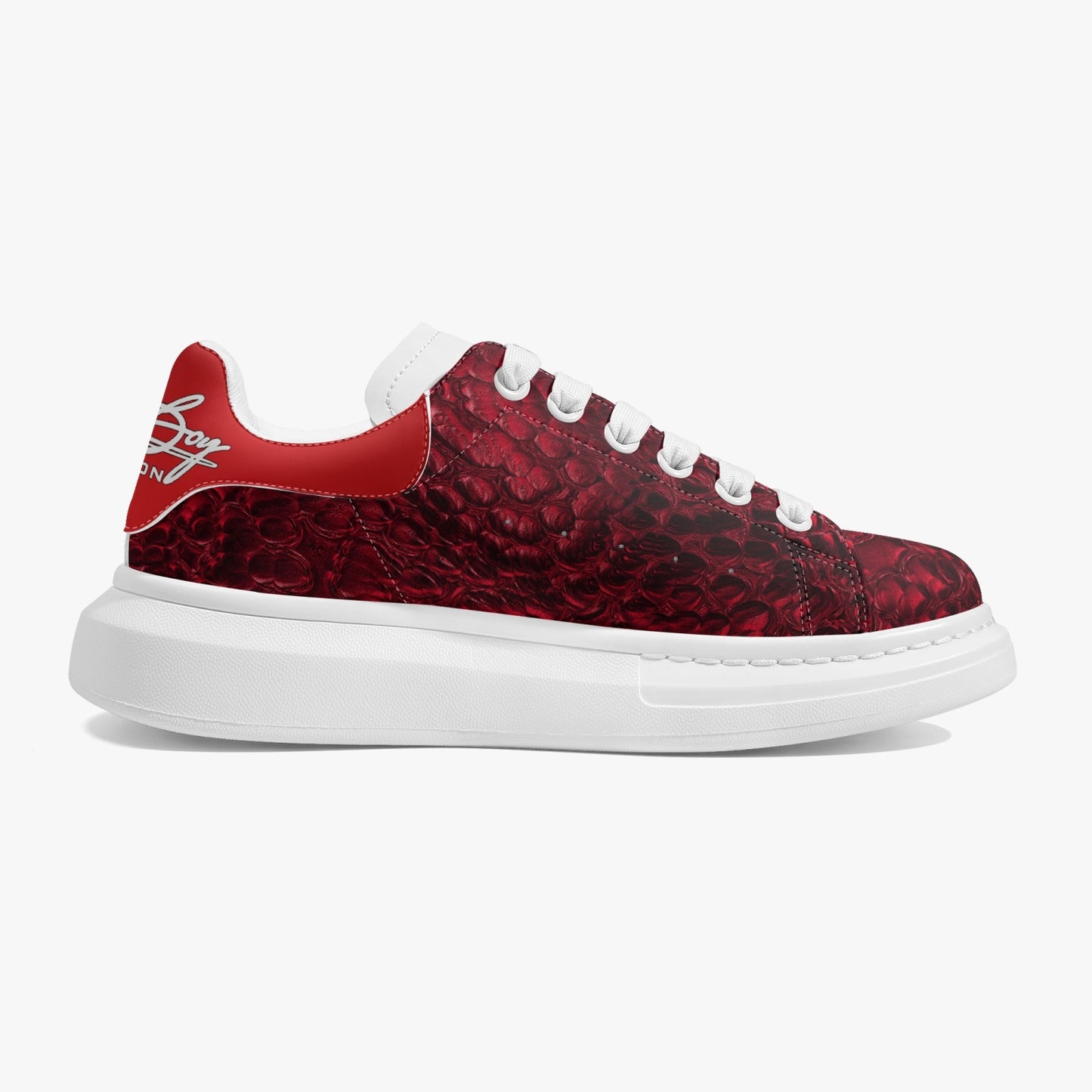 Harlem Boy Collection  - Sankofa Low Top Platform - Ruby Croc