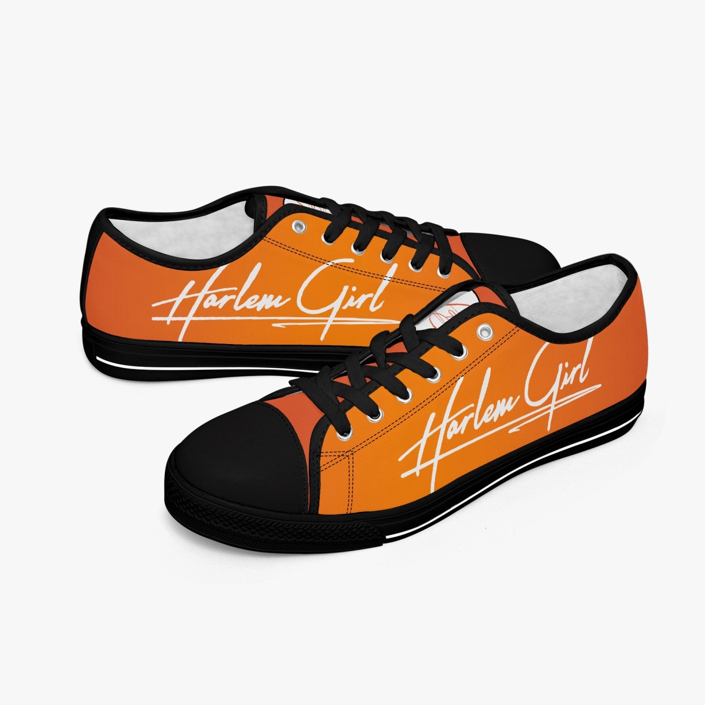 HB Harlem Girl "Lenox Ave" Classic Low Tops - Mandarin - Women (Black or White Sole)
