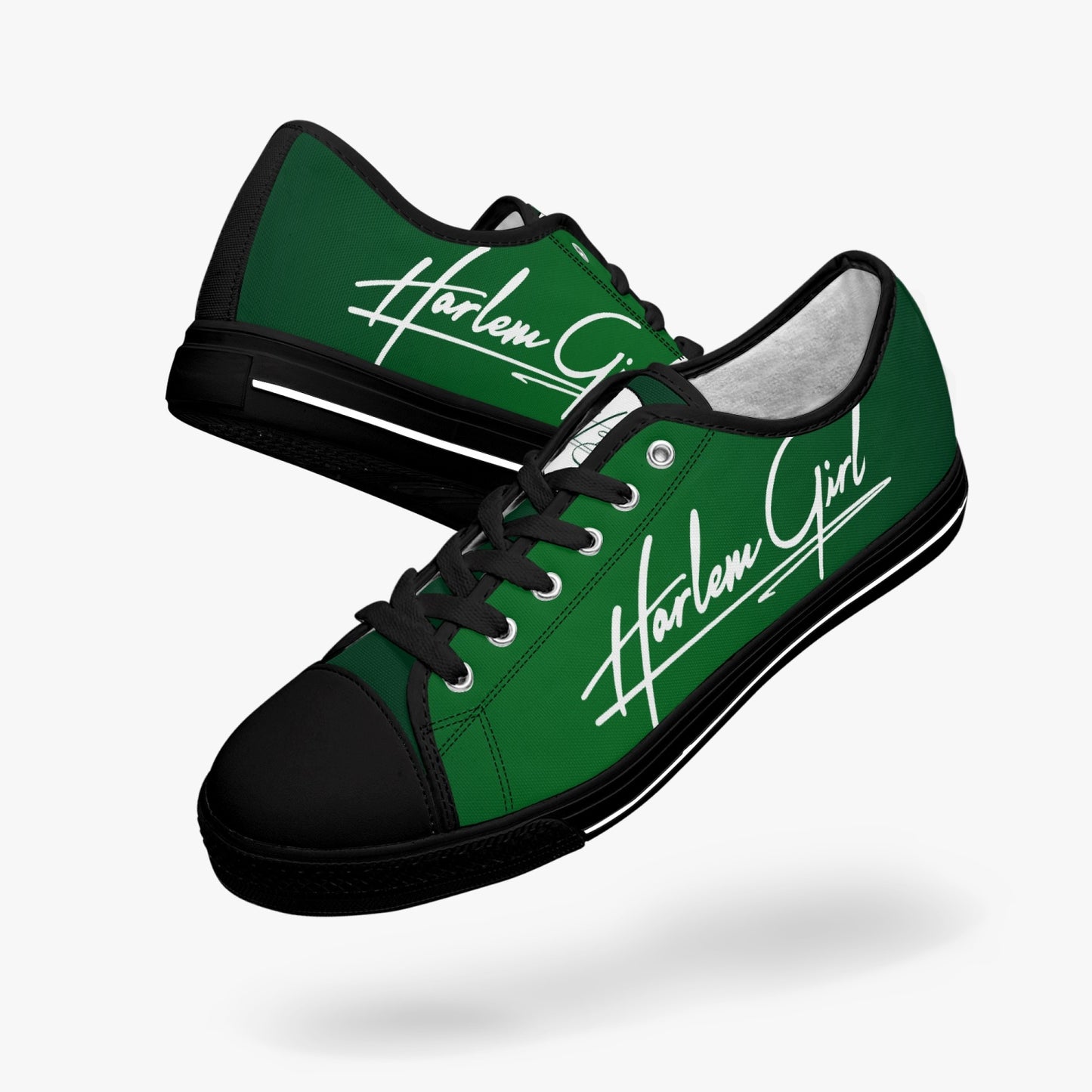HB Harlem Girl "Lenox Ave" Classic Low Tops - Emerald - Women (Black or White Sole)