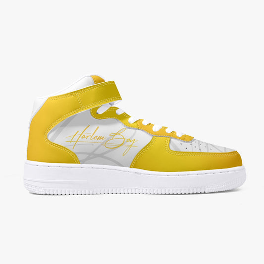 Harlem Boy "Strapped" Leather Hi Top Kicks - Gold