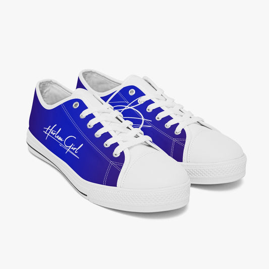 Harlem Girl "Coolee High" Womens Low-Top Canvas Sneaks - Sapphire