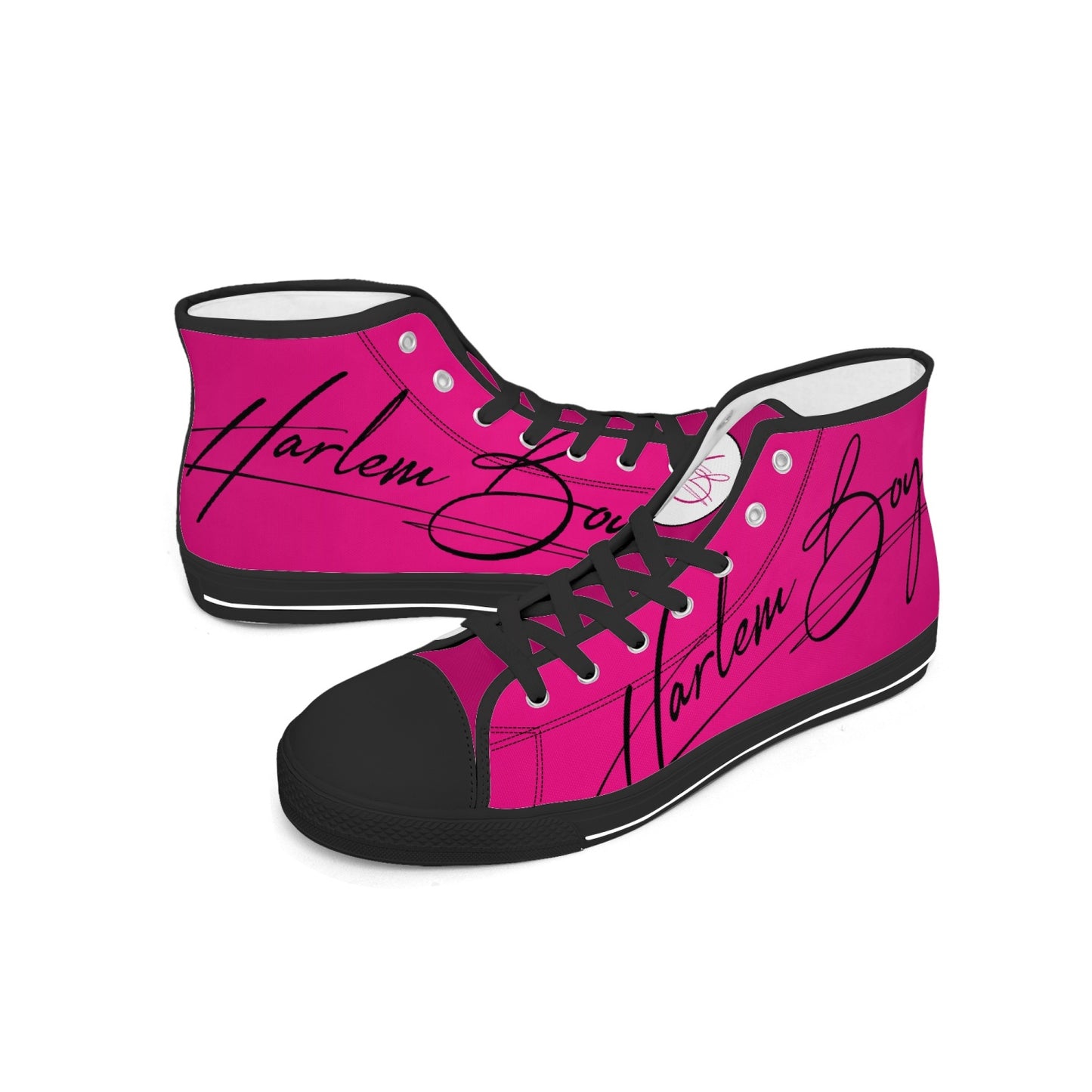 Harlem Boy "Lenox Ave" Unisex Classic High Tops - Fuchsia (Black or White Sole)