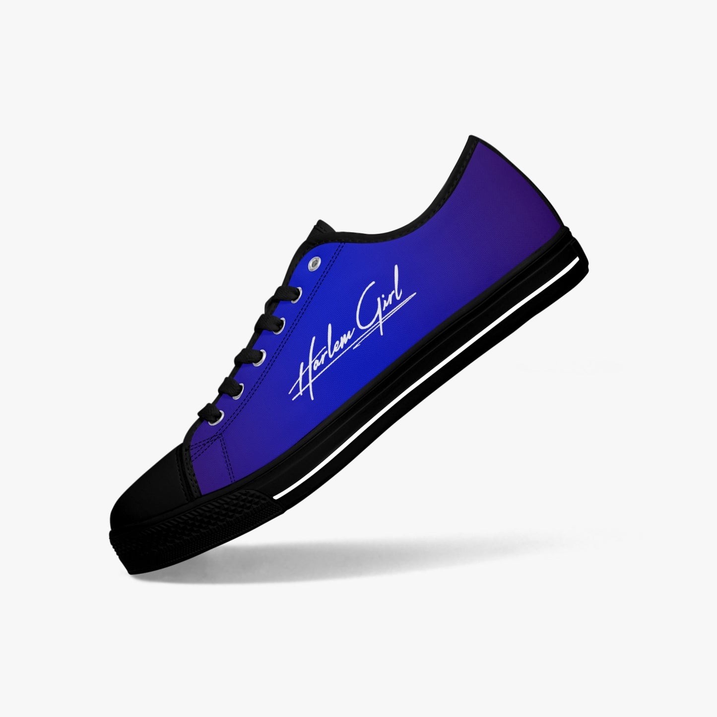 Harlem Girl "Coolee High" Womens Low-Top Canvas Sneaks - Sapphire