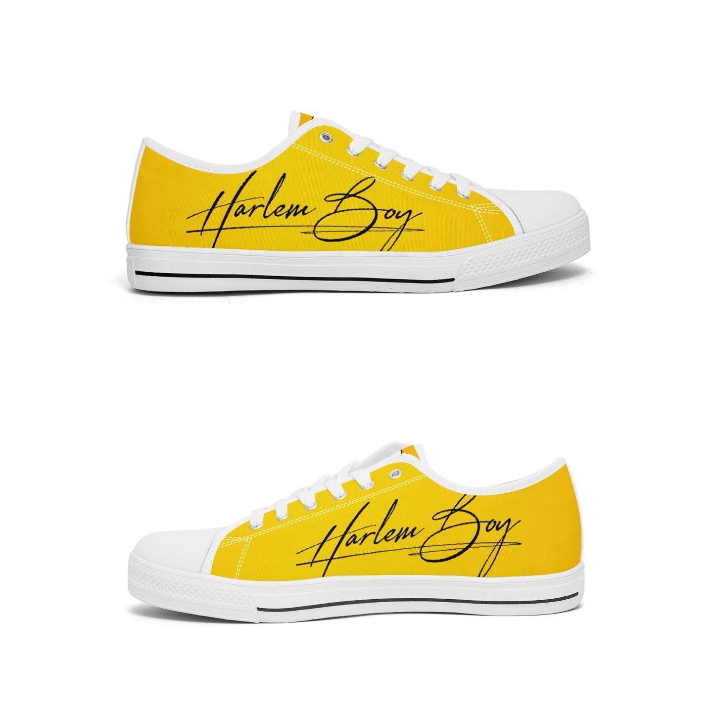 Harlem Boy "Lenox Ave" Unisex Classic Low Tops - Gold (Black or White Sole)